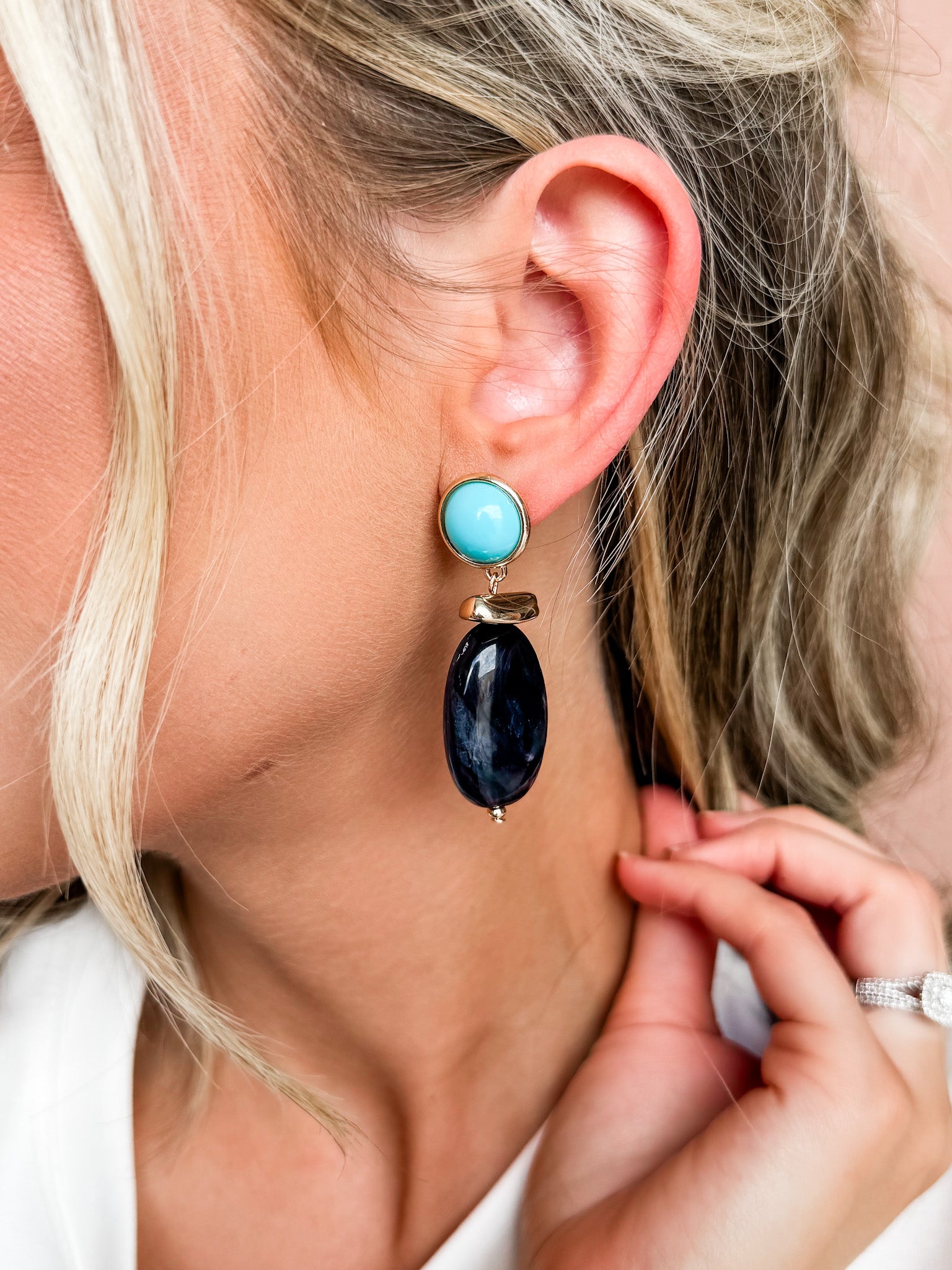 Heritage Marble Stone Drop Earrings