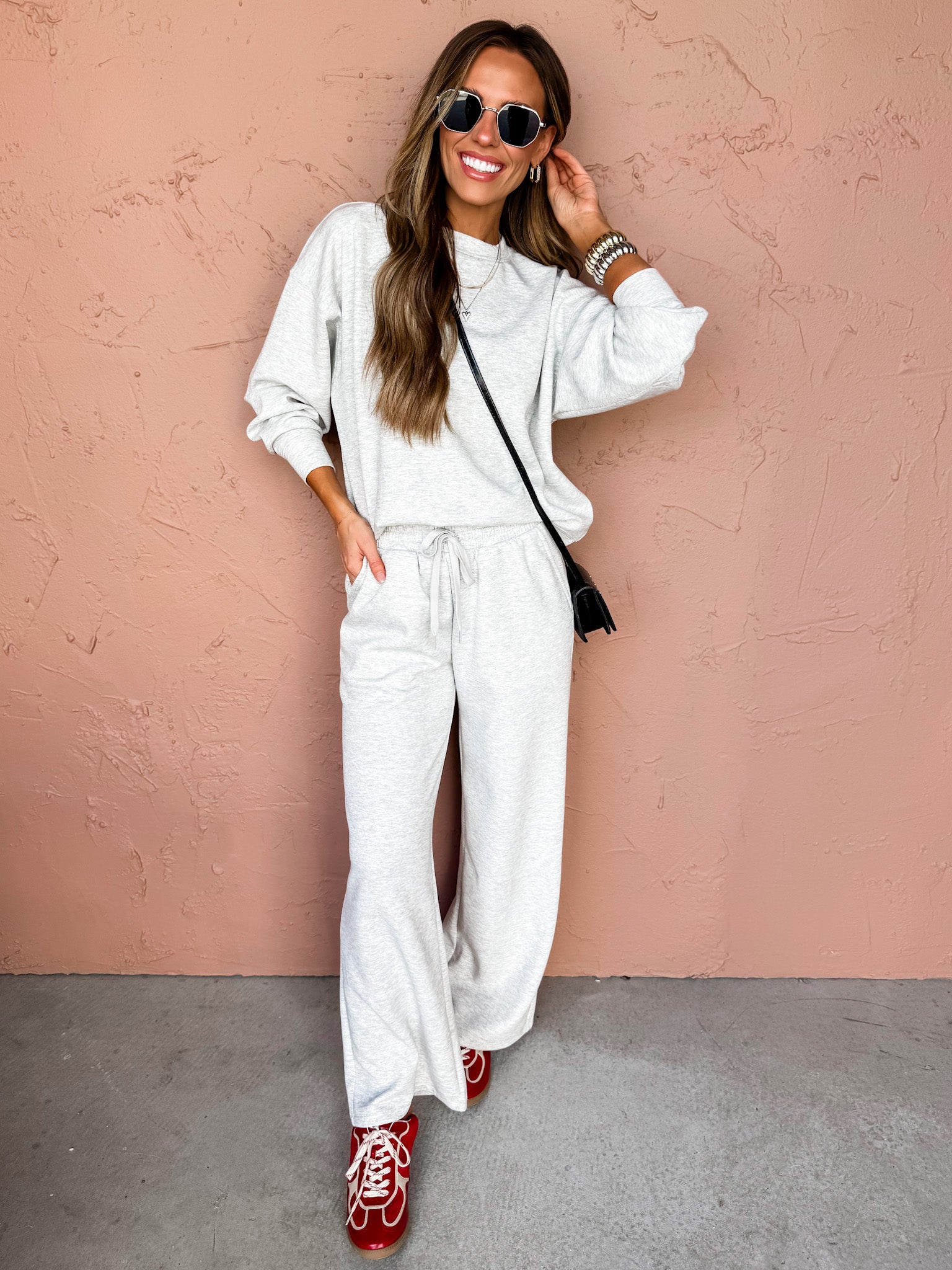 Limitless Crewneck And Pants Set-Grey