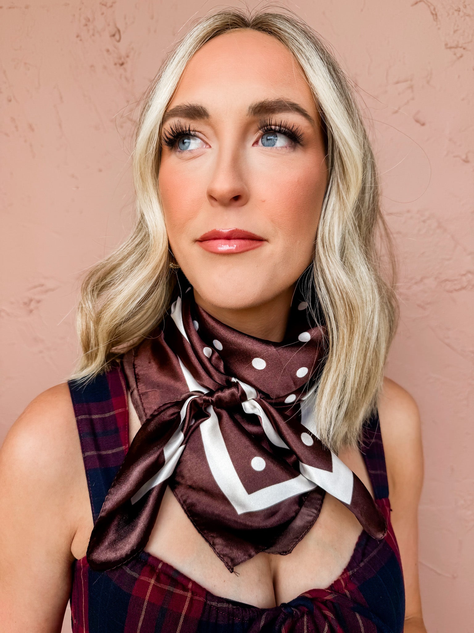 Perfection Polka Dot Scarf-Brown