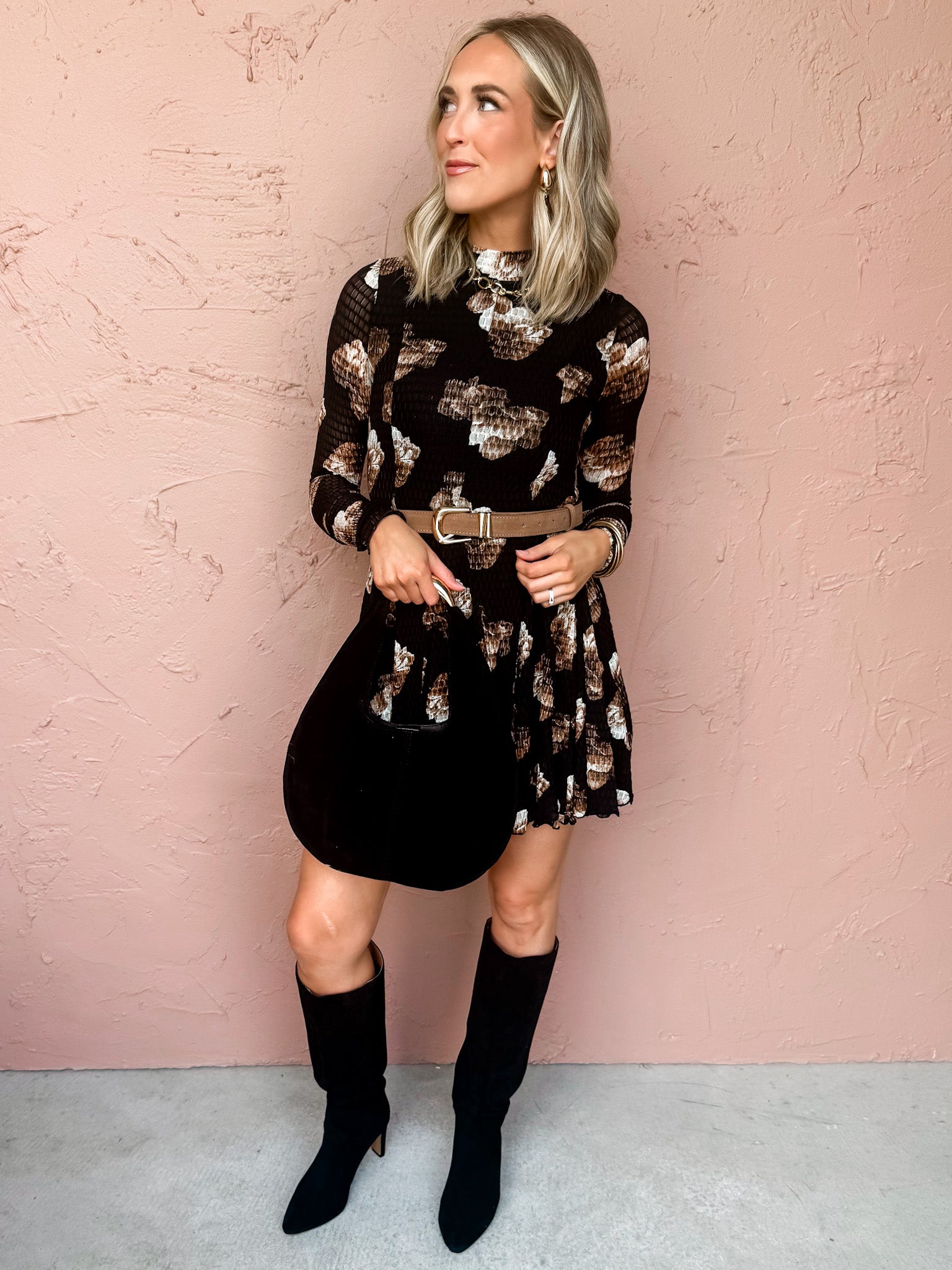 The Makena Floral Mesh Mini Dress