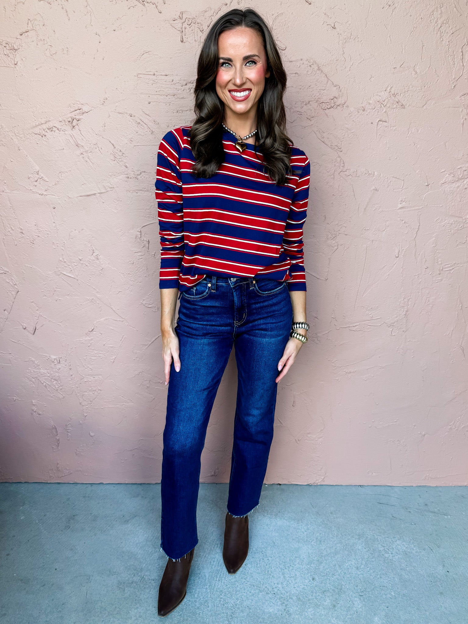 Elara Long Sleeve Striped Top