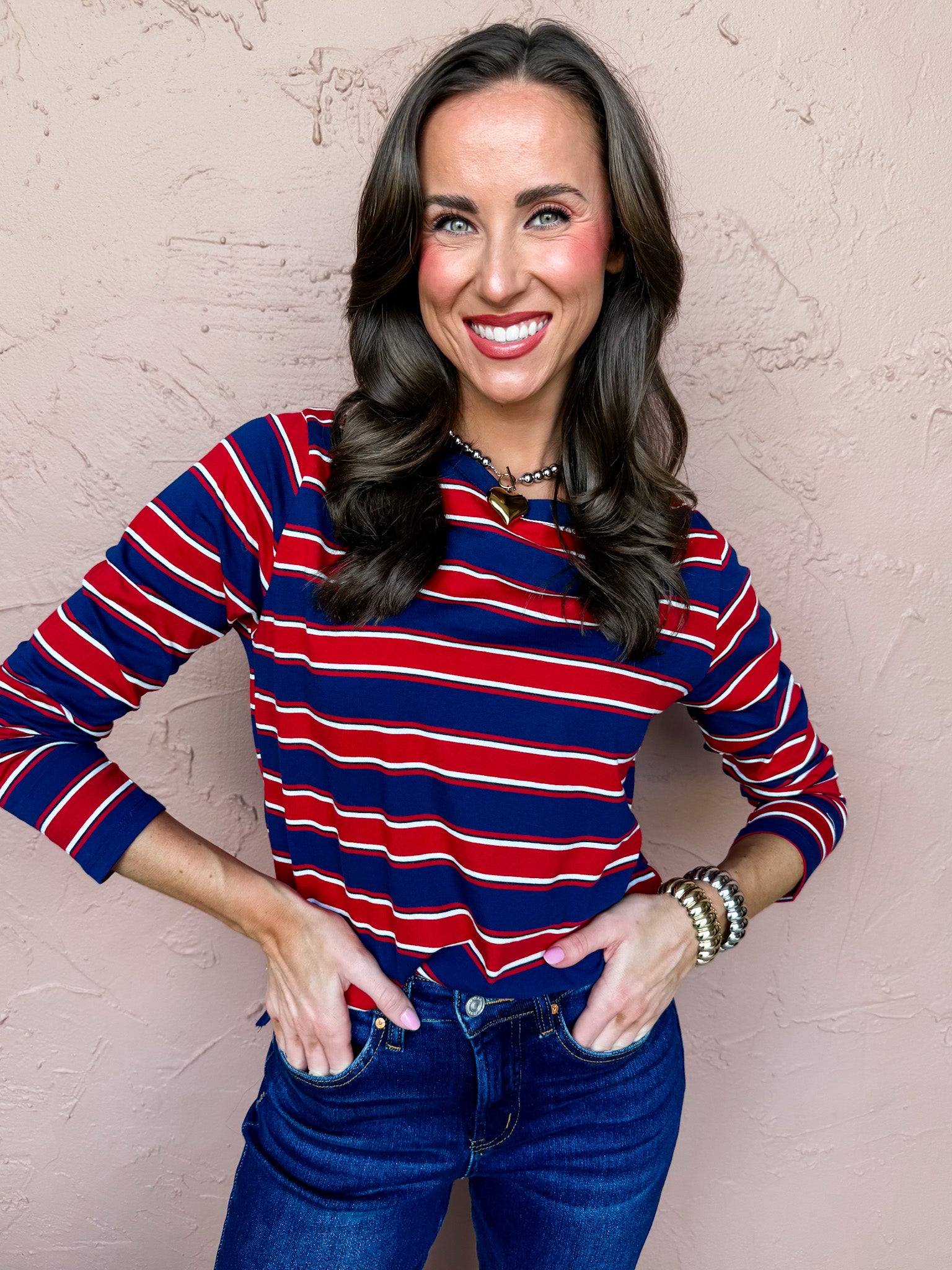 Elara Long Sleeve Striped Top