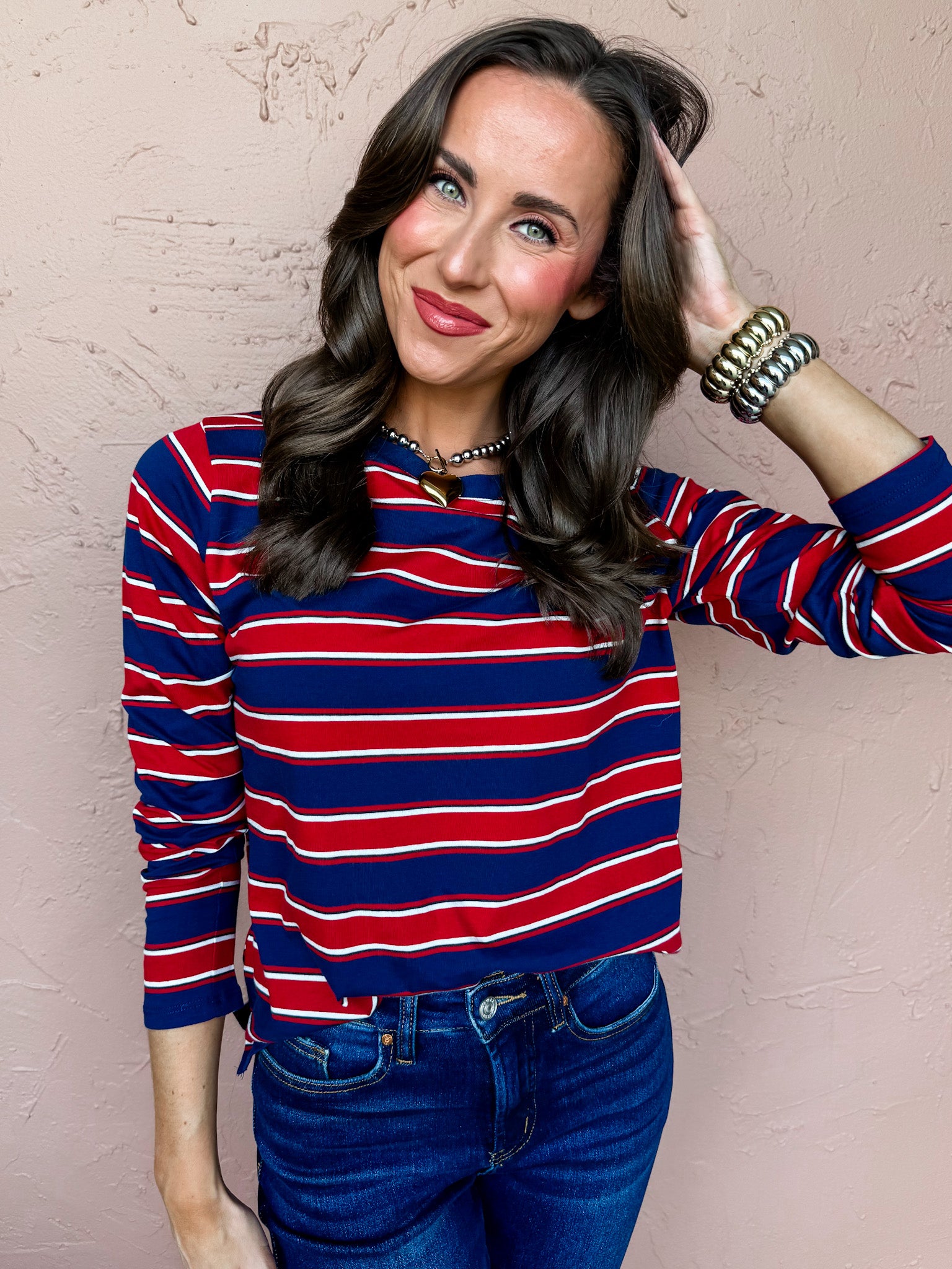 Elara Long Sleeve Striped Top