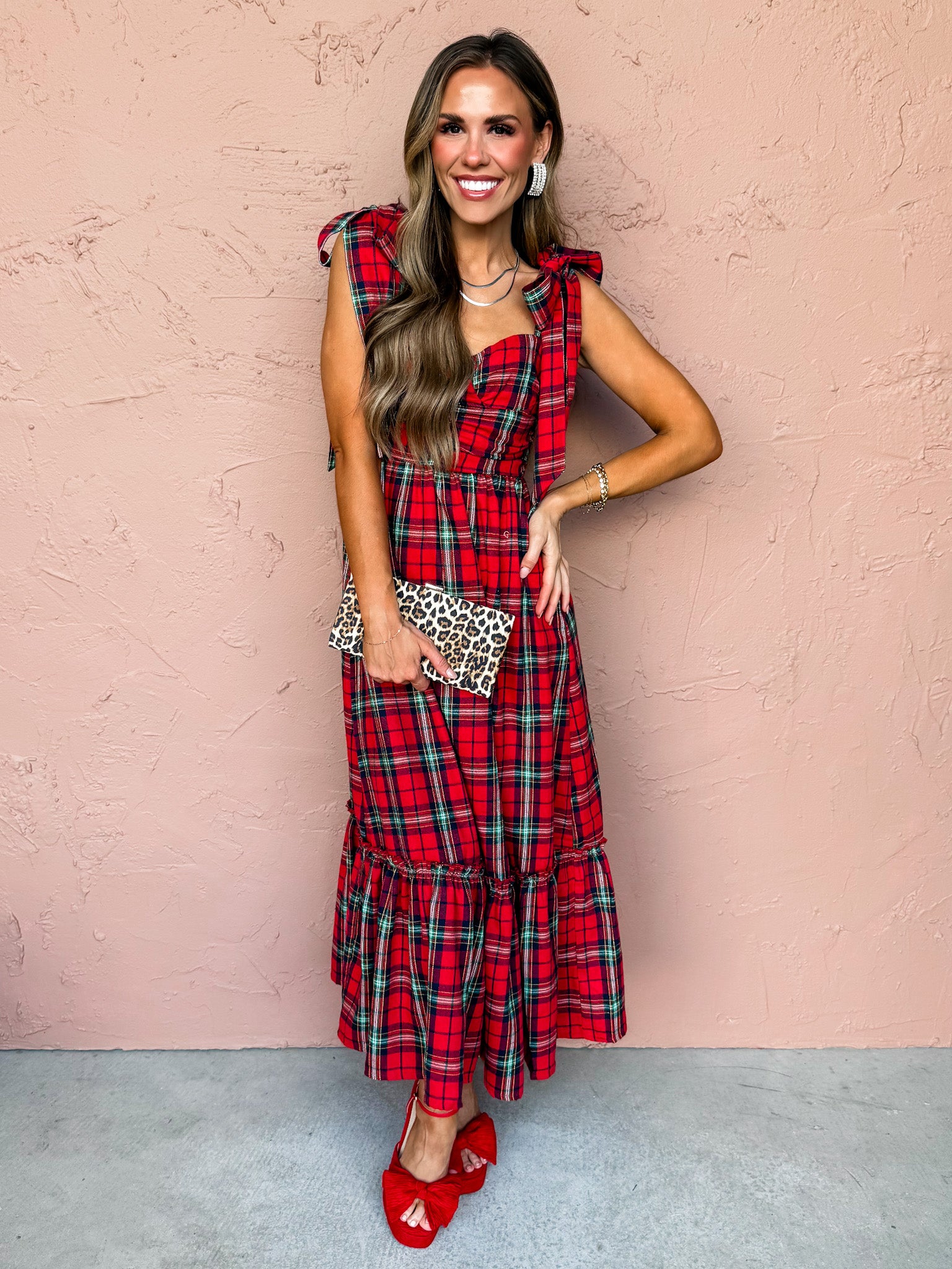 Holly Sleeveless Plaid Midi Dress