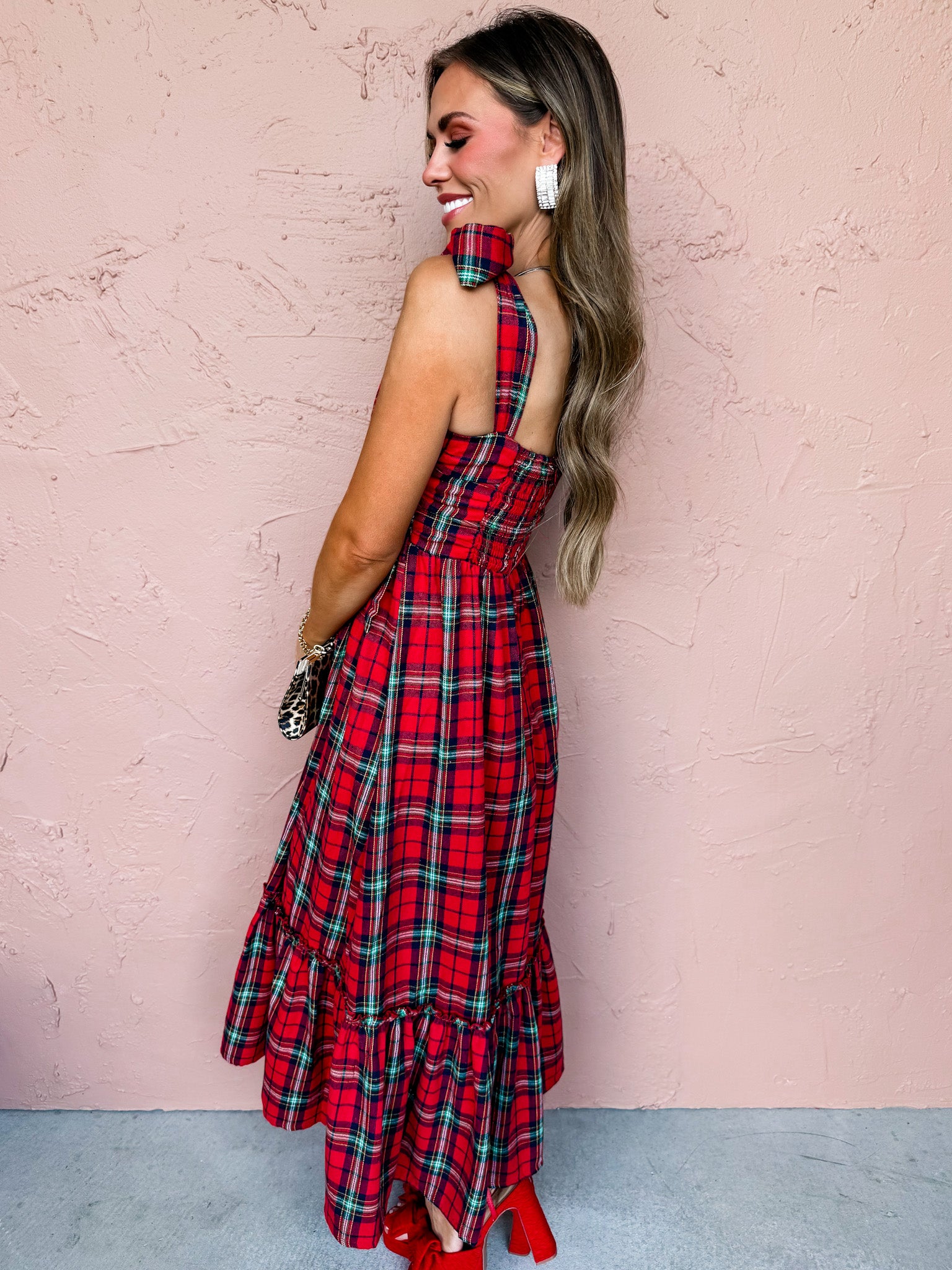 Holly Sleeveless Plaid Midi Dress