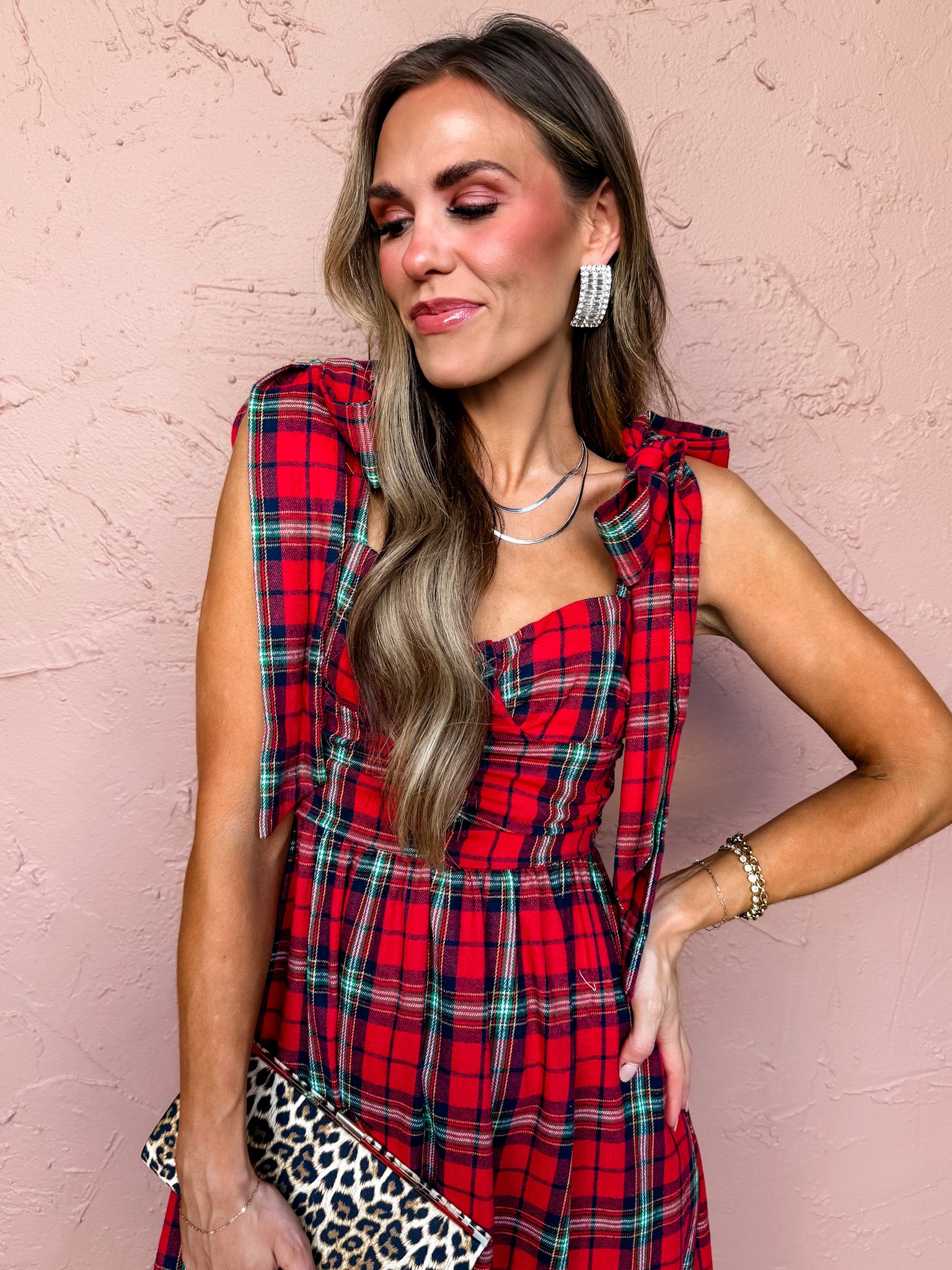 Holly Sleeveless Plaid Midi Dress