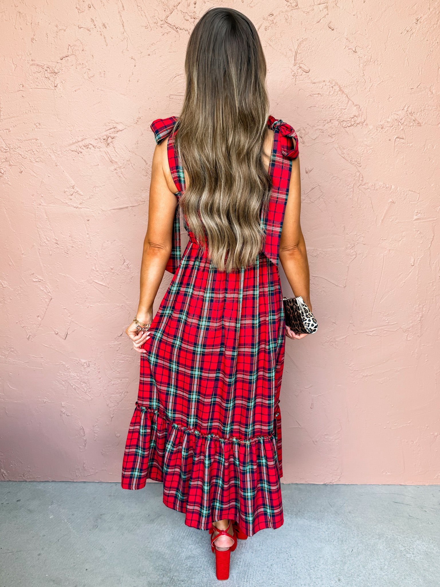 Holly Sleeveless Plaid Midi Dress