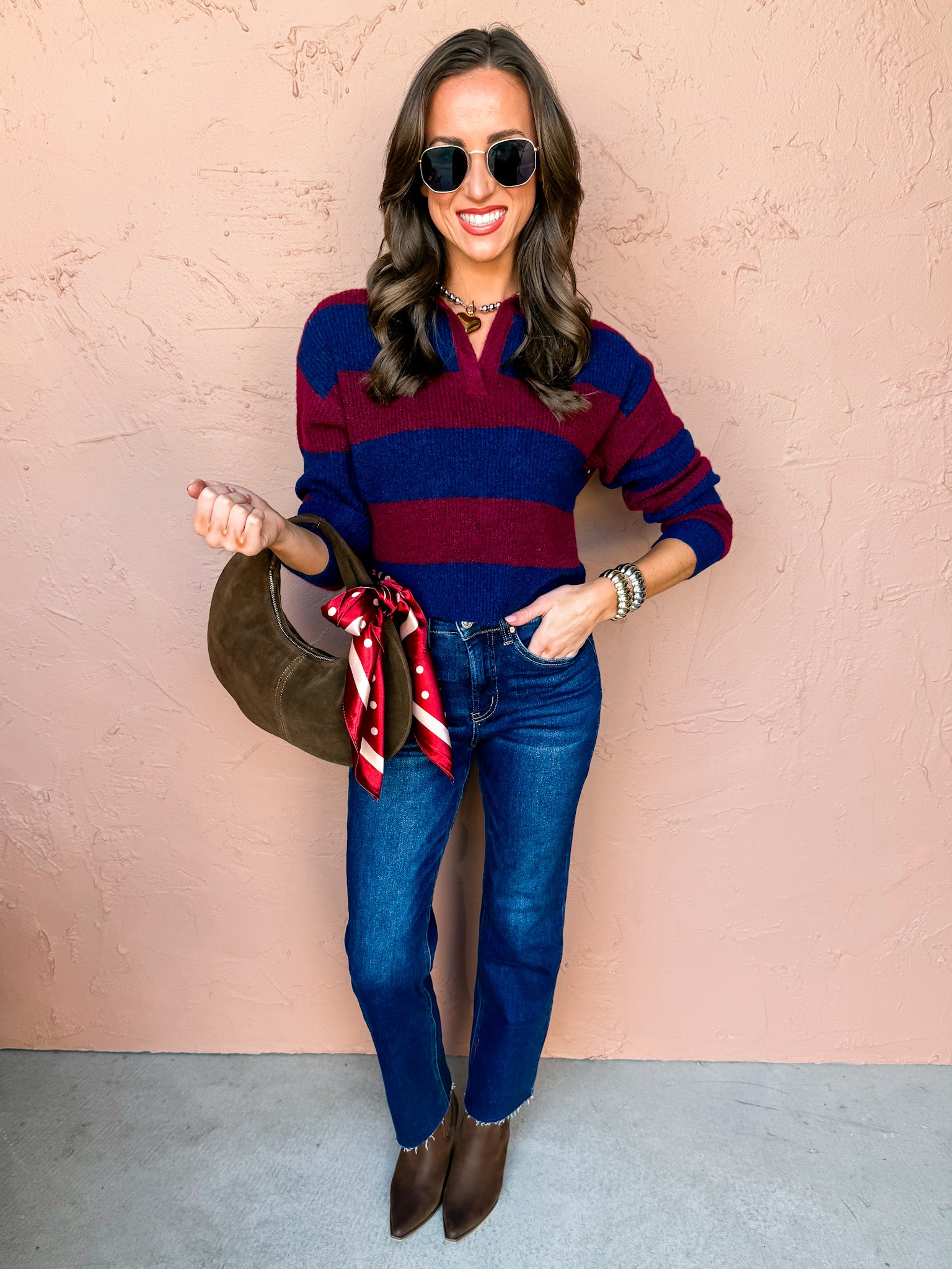 Layla Striped Collared Sweater