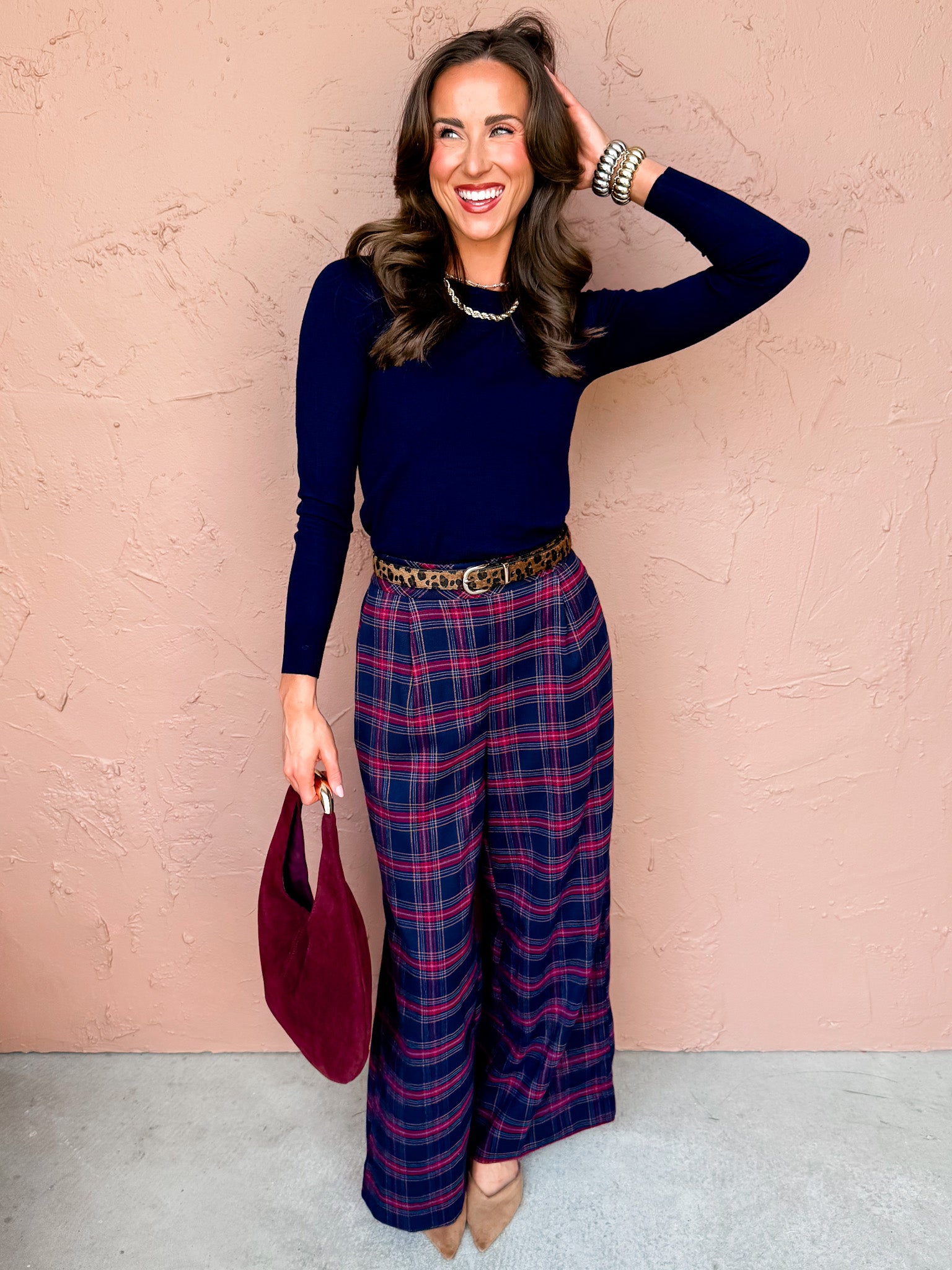 Leni Long Sleeve Top-Navy