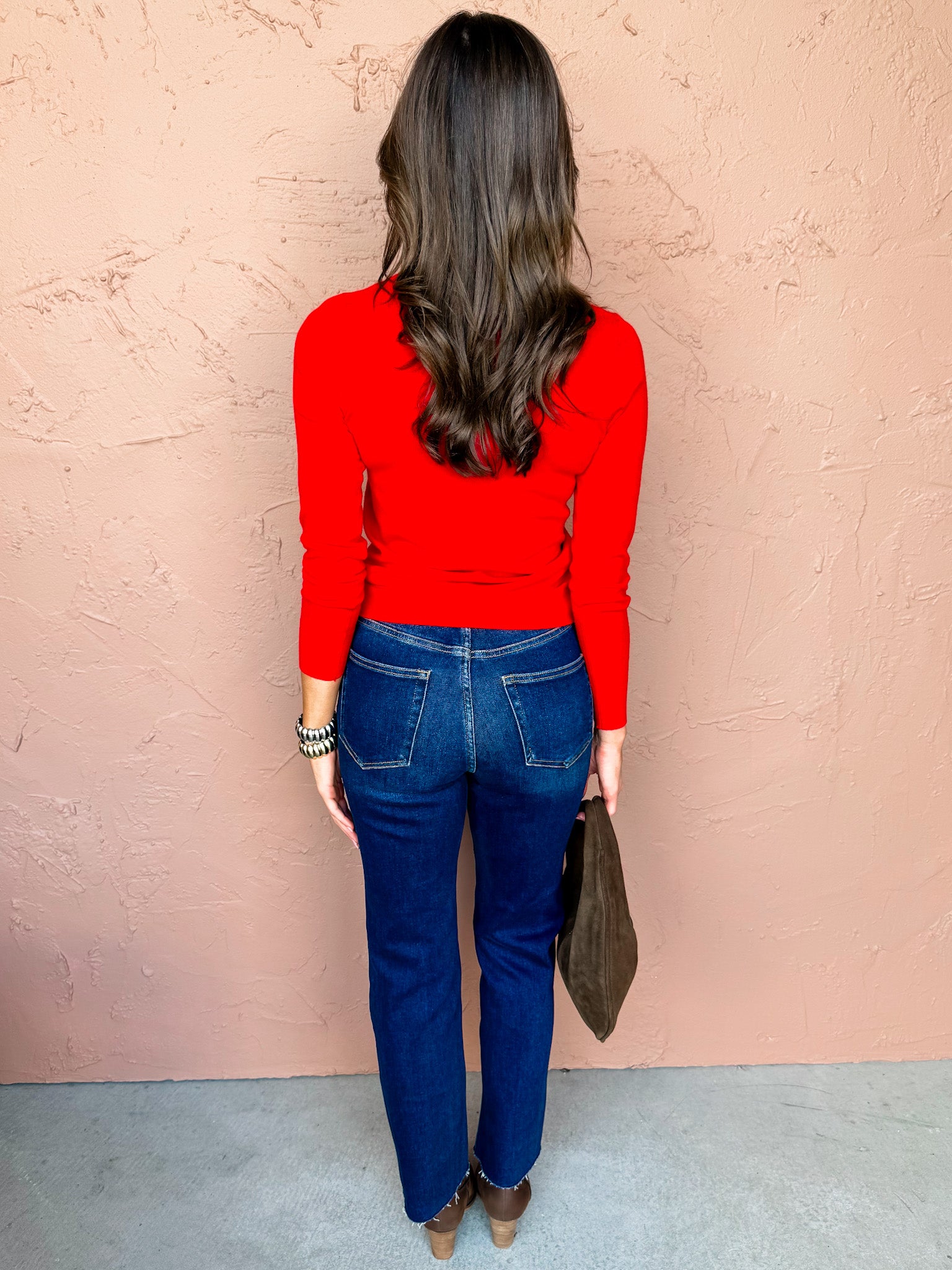 Leni Long Sleeve Top-Red