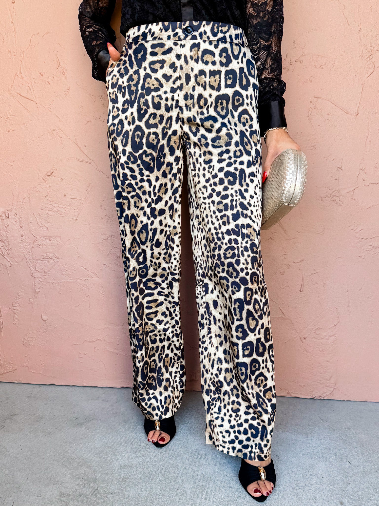 Noelle Leopard Wide Leg Pants