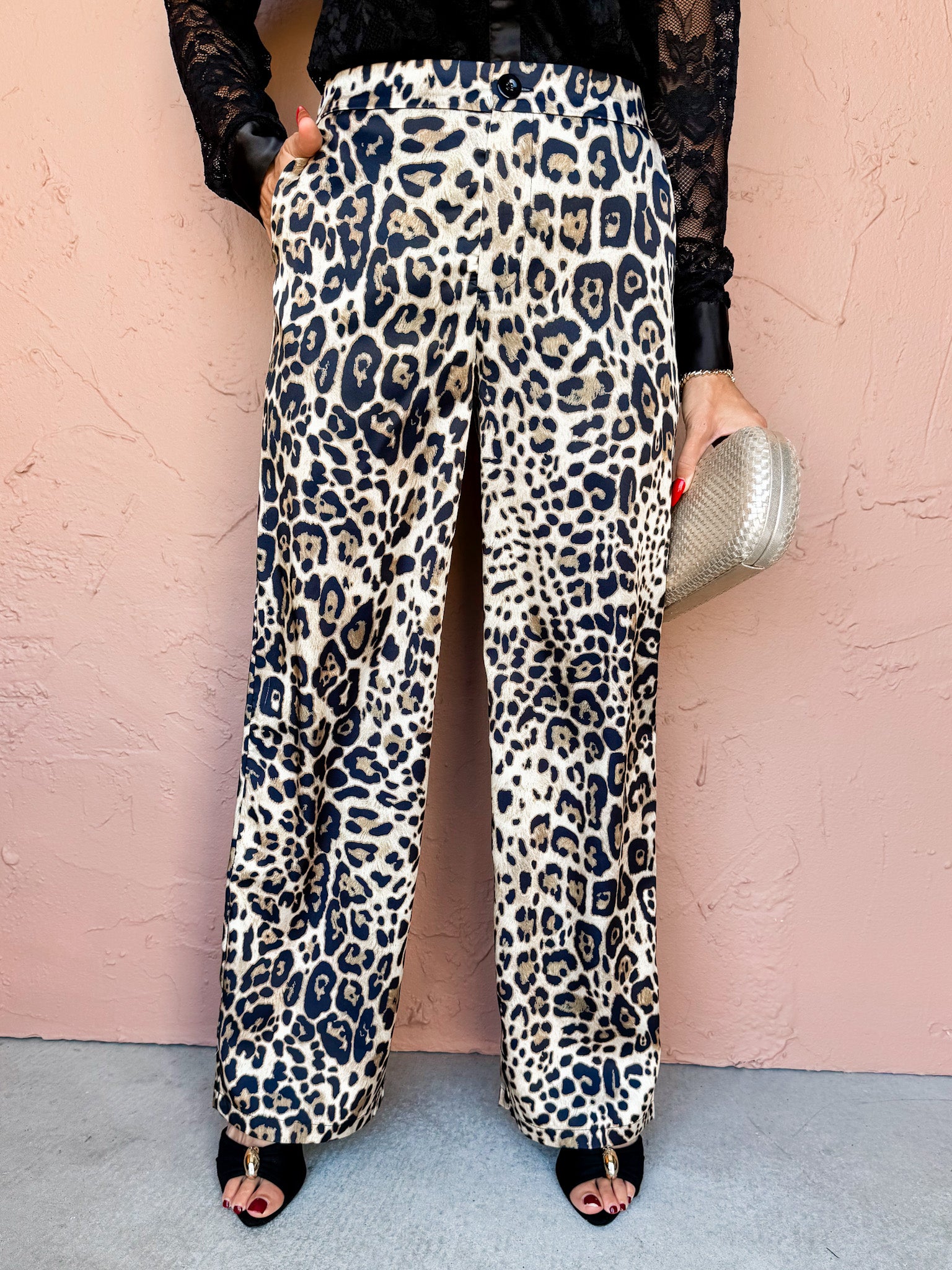 Noelle Leopard Wide Leg Pants