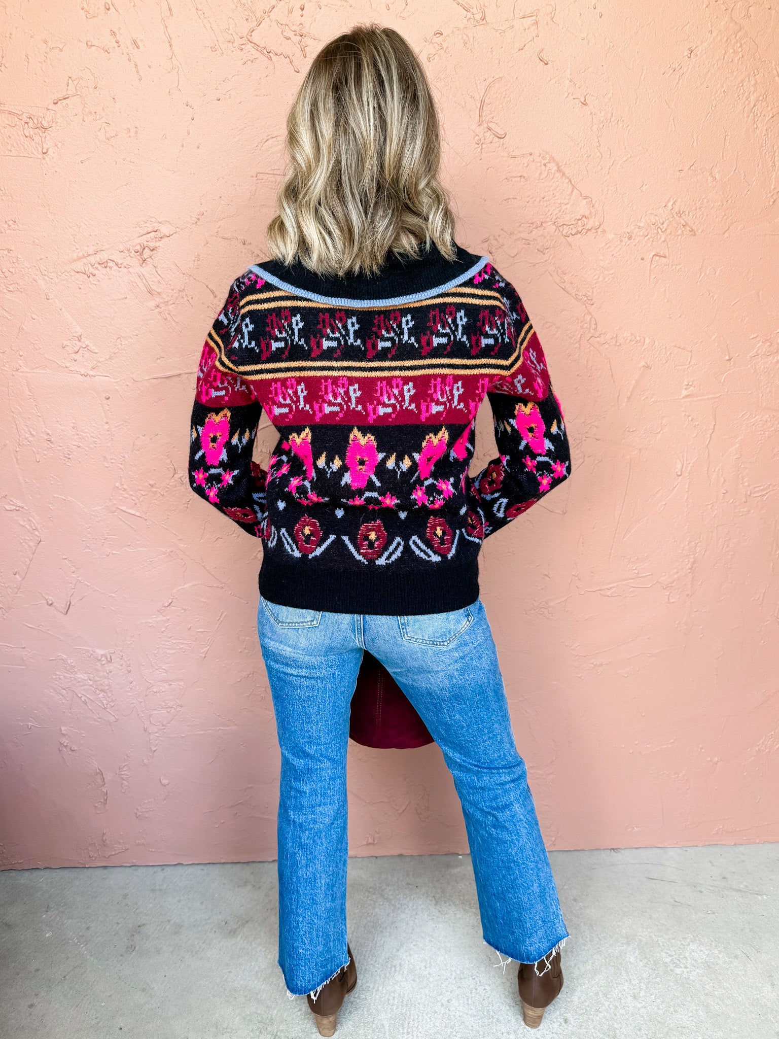 Rosie Floral V Neck Sweater