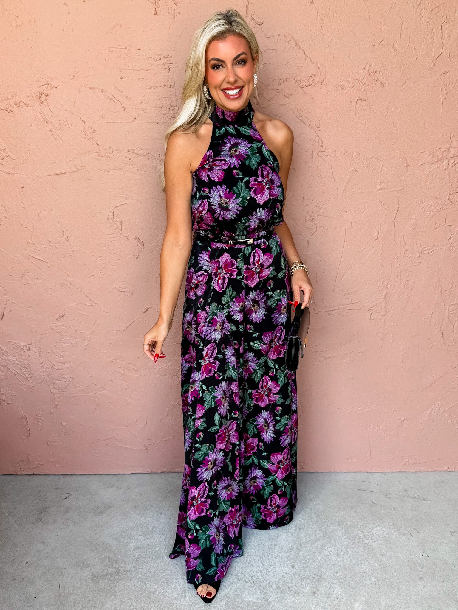 Soren Floral Halter Neck Jumpsuit
