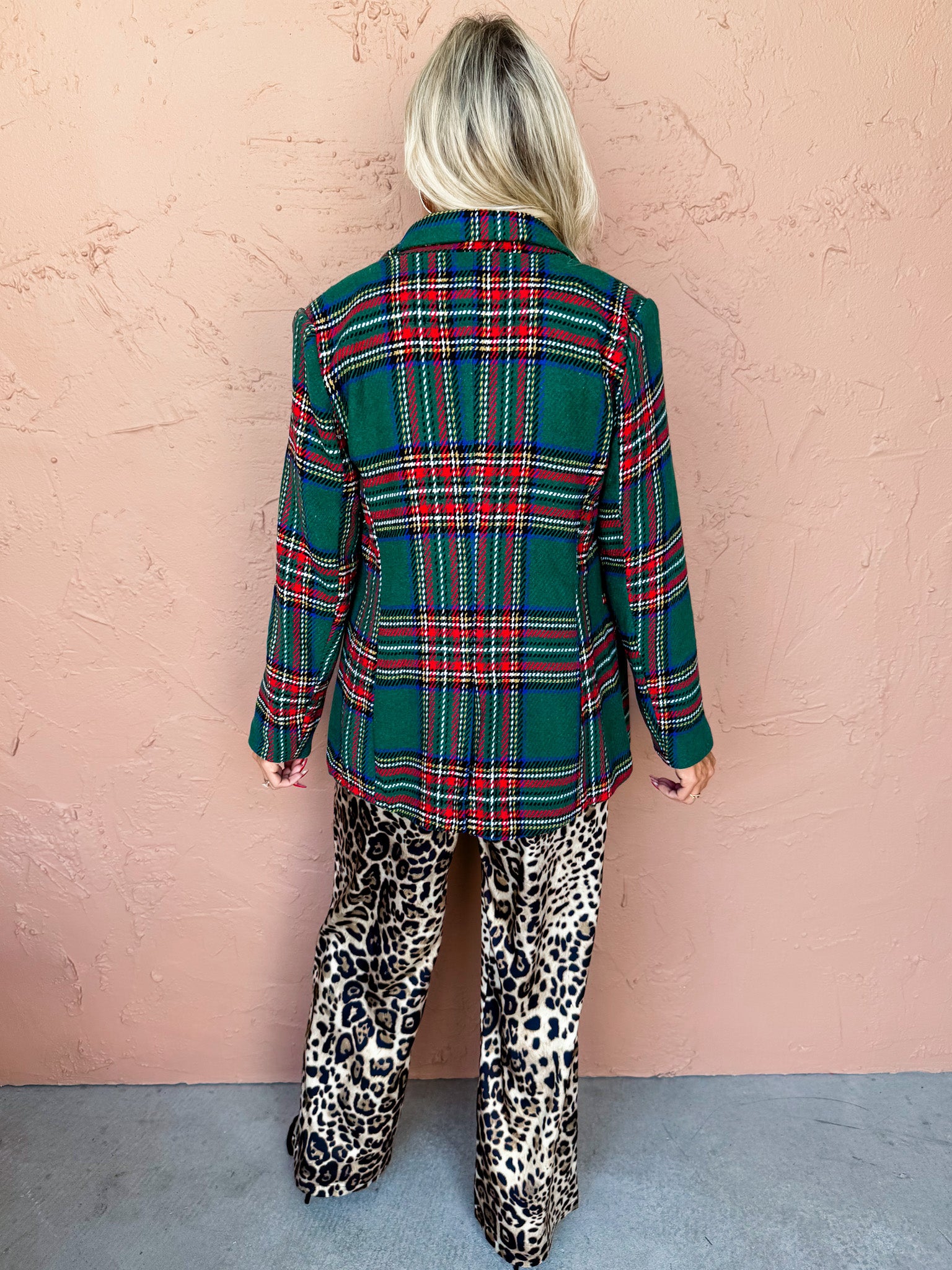 Standards Button Front Plaid Blazer