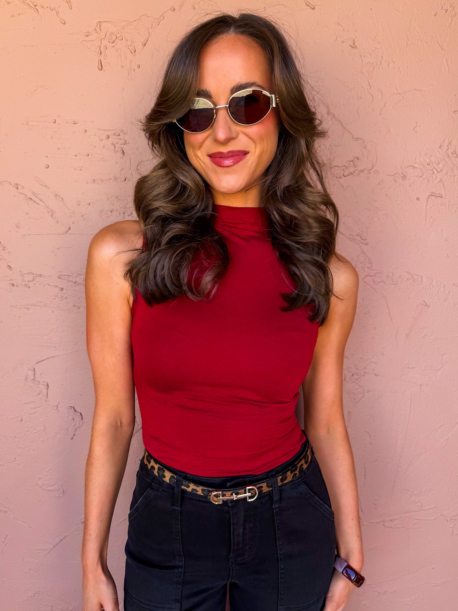 Alicia Mock Neck Sleeveless Top