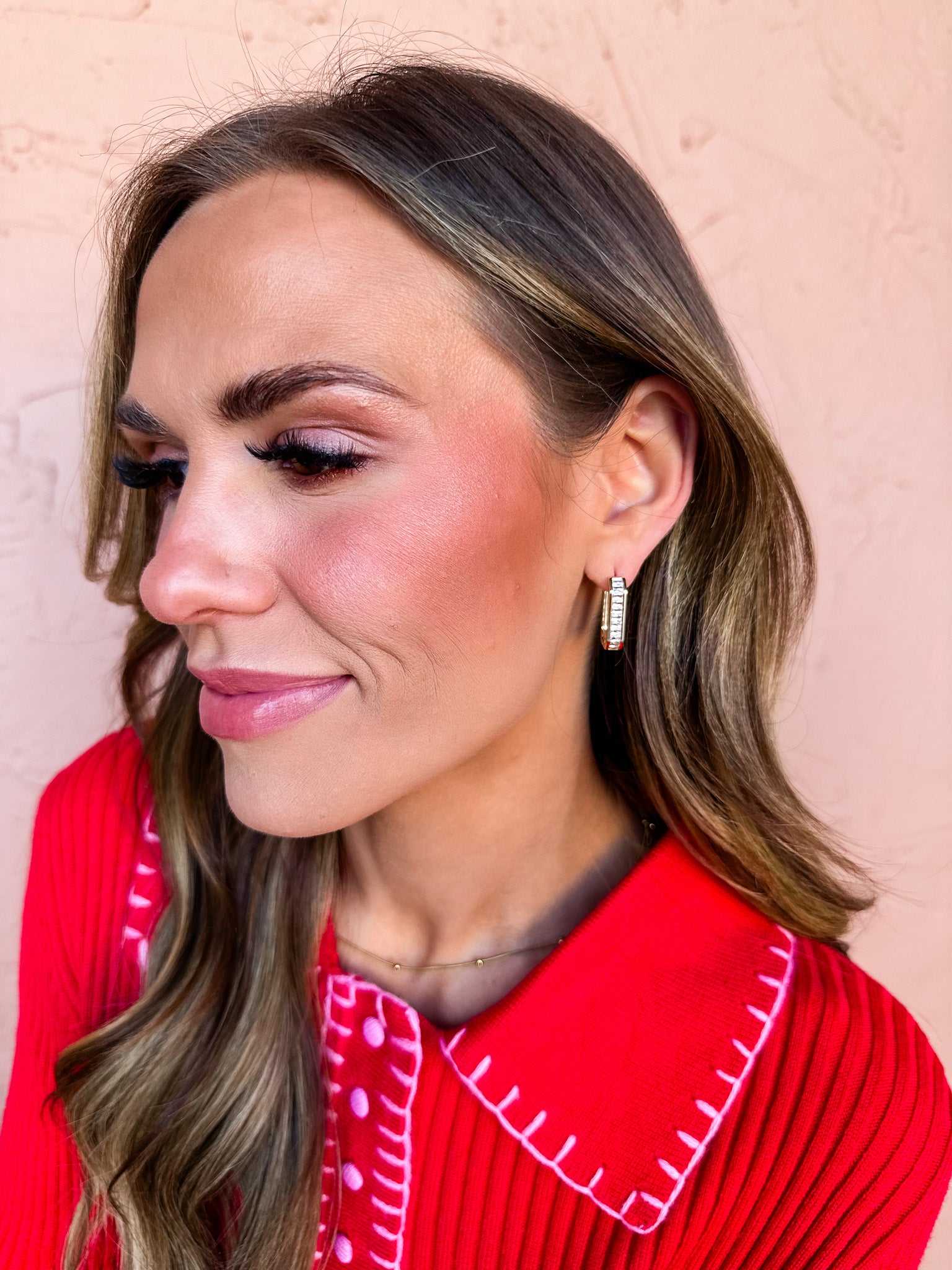 Confessions Pave Rectangle Hoop Earrings