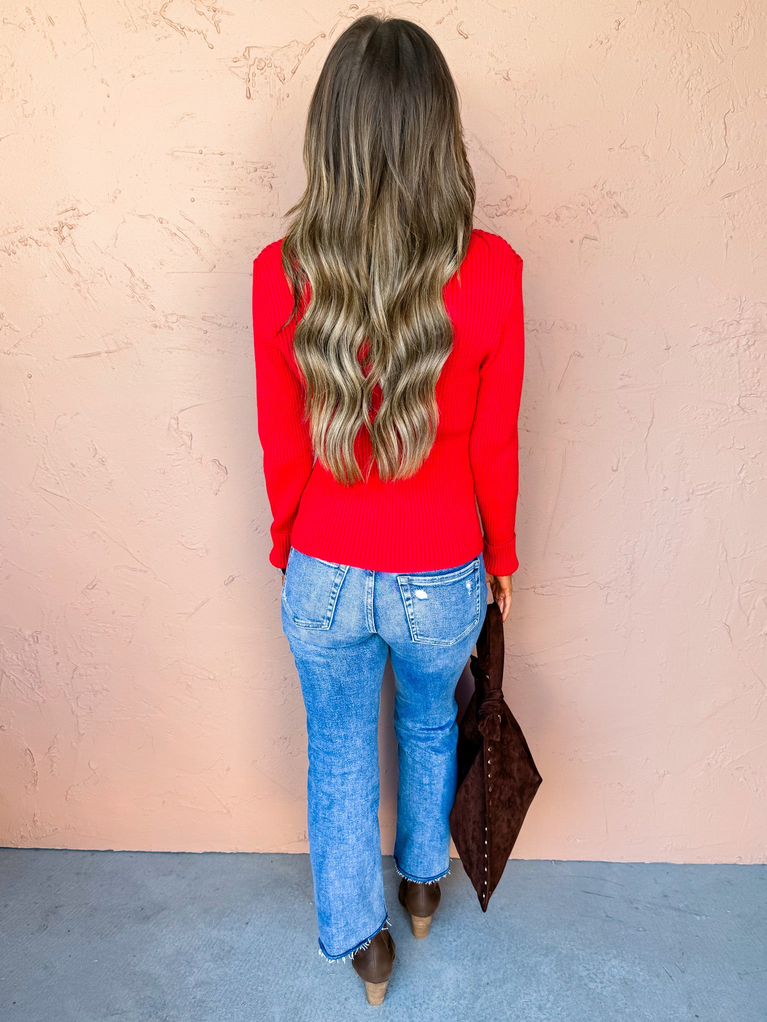 Cranberry Crush Button Front Sweater