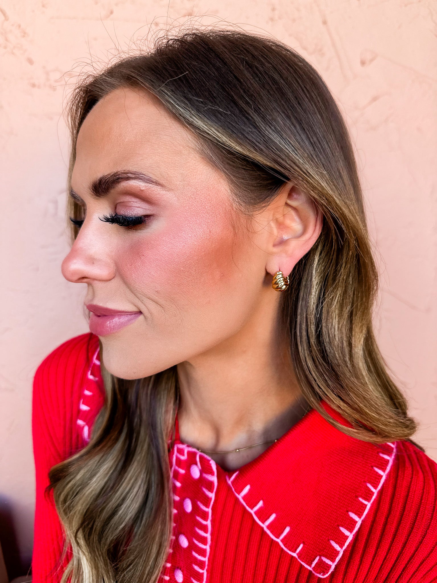 Unified Look Textured Hoop Earrings