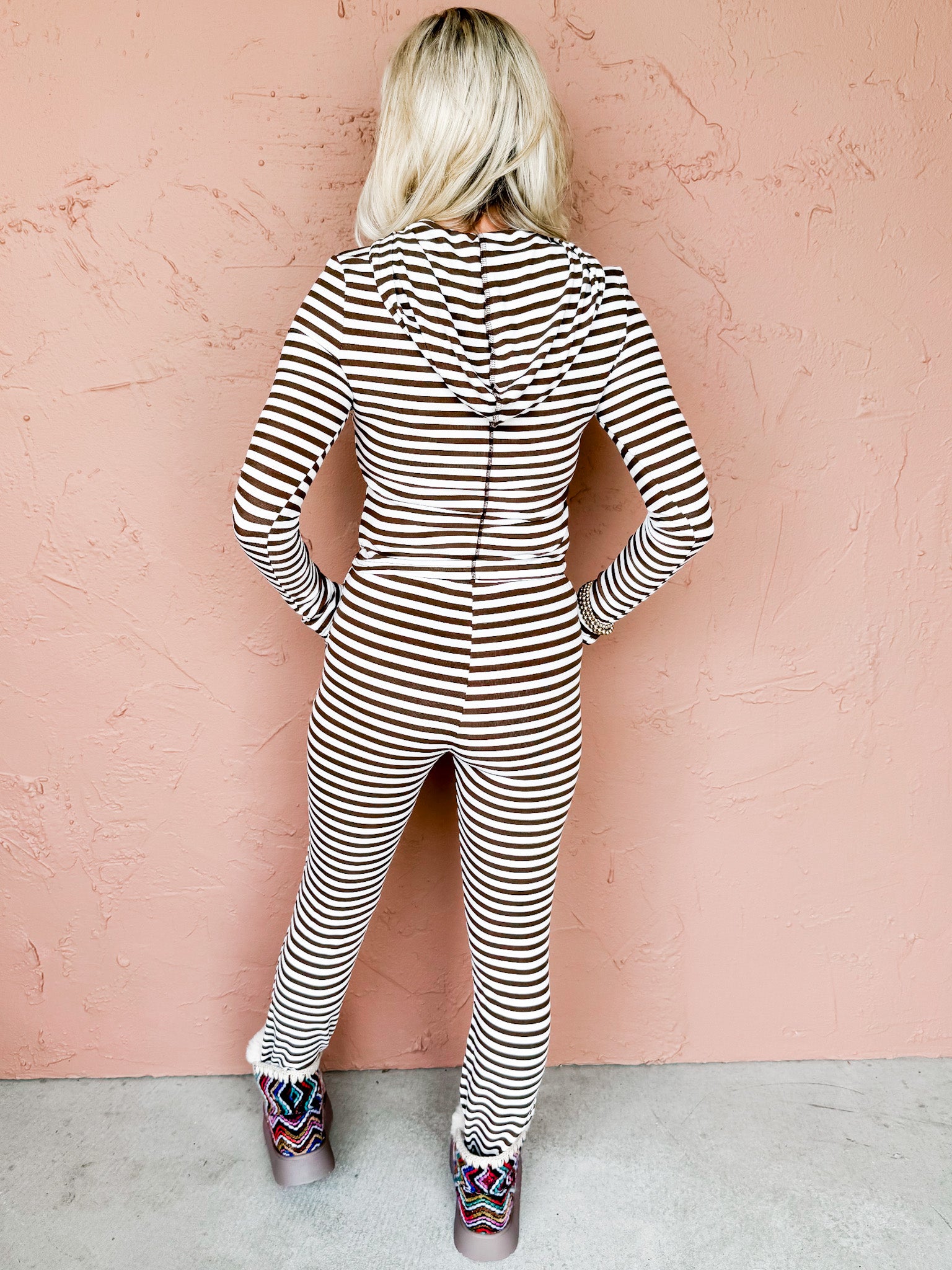 Easy Pulse Modal Hoodie-Brown/Ivory