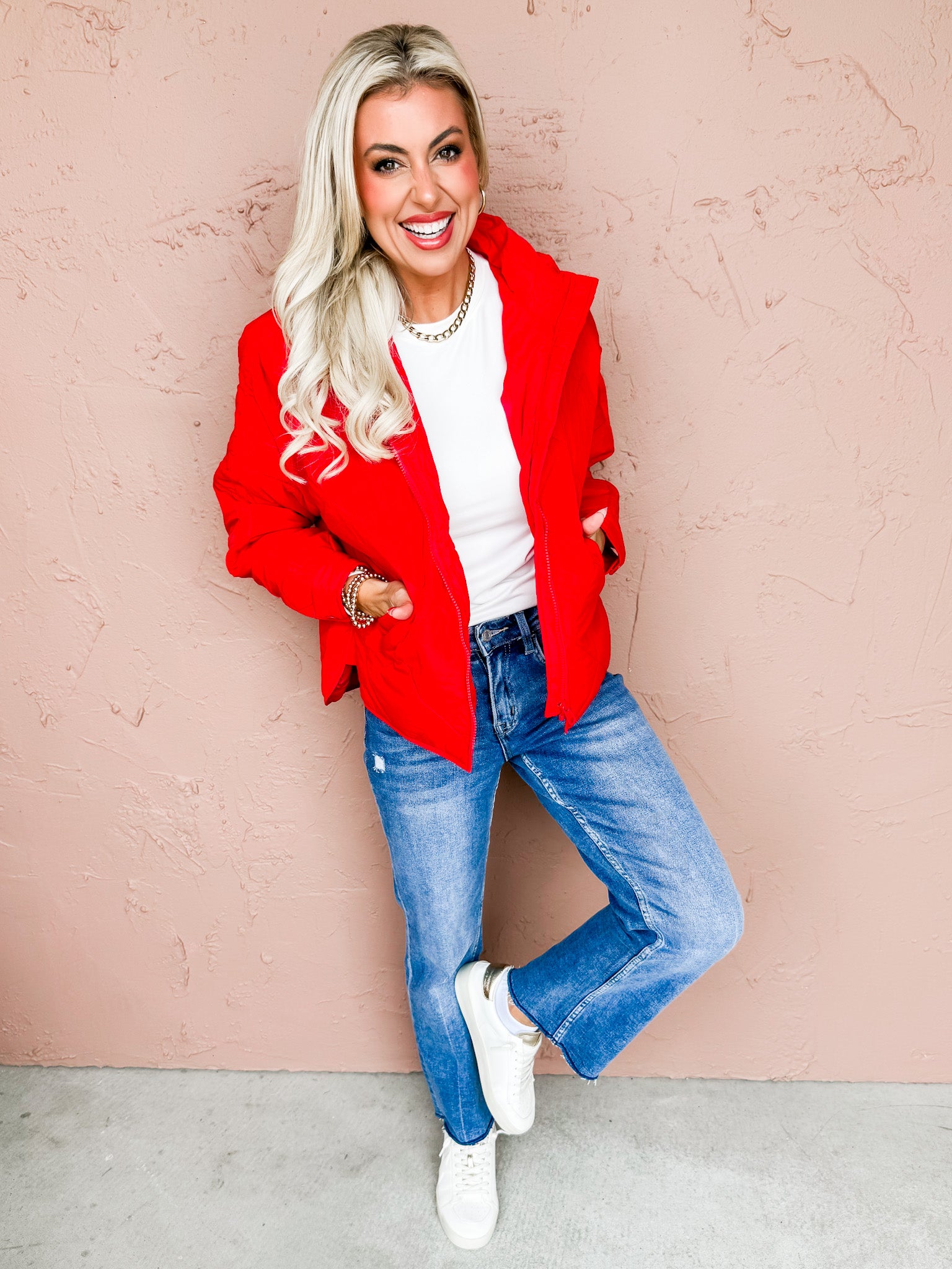 Pippa Luxe Quilted Jacket-Red