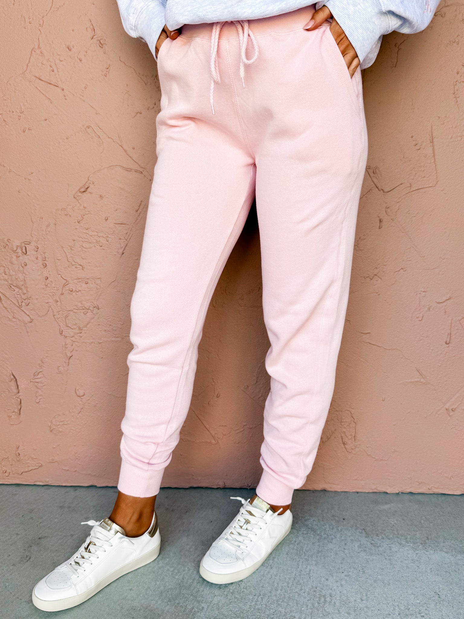 Core Edge Fleece Joggers-Baby Pink