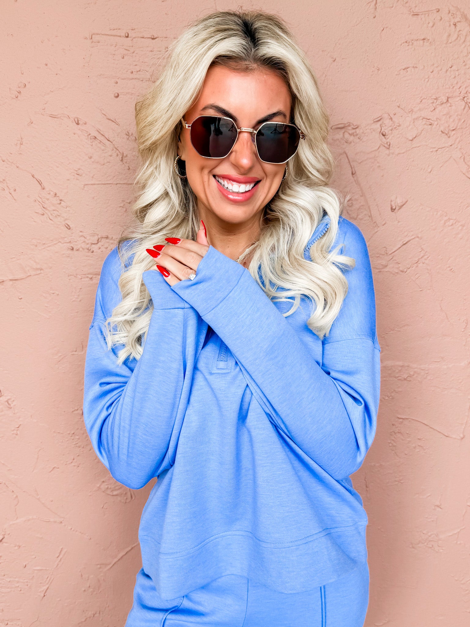 Elan Scuba Pullover And Jogger Set-Blue