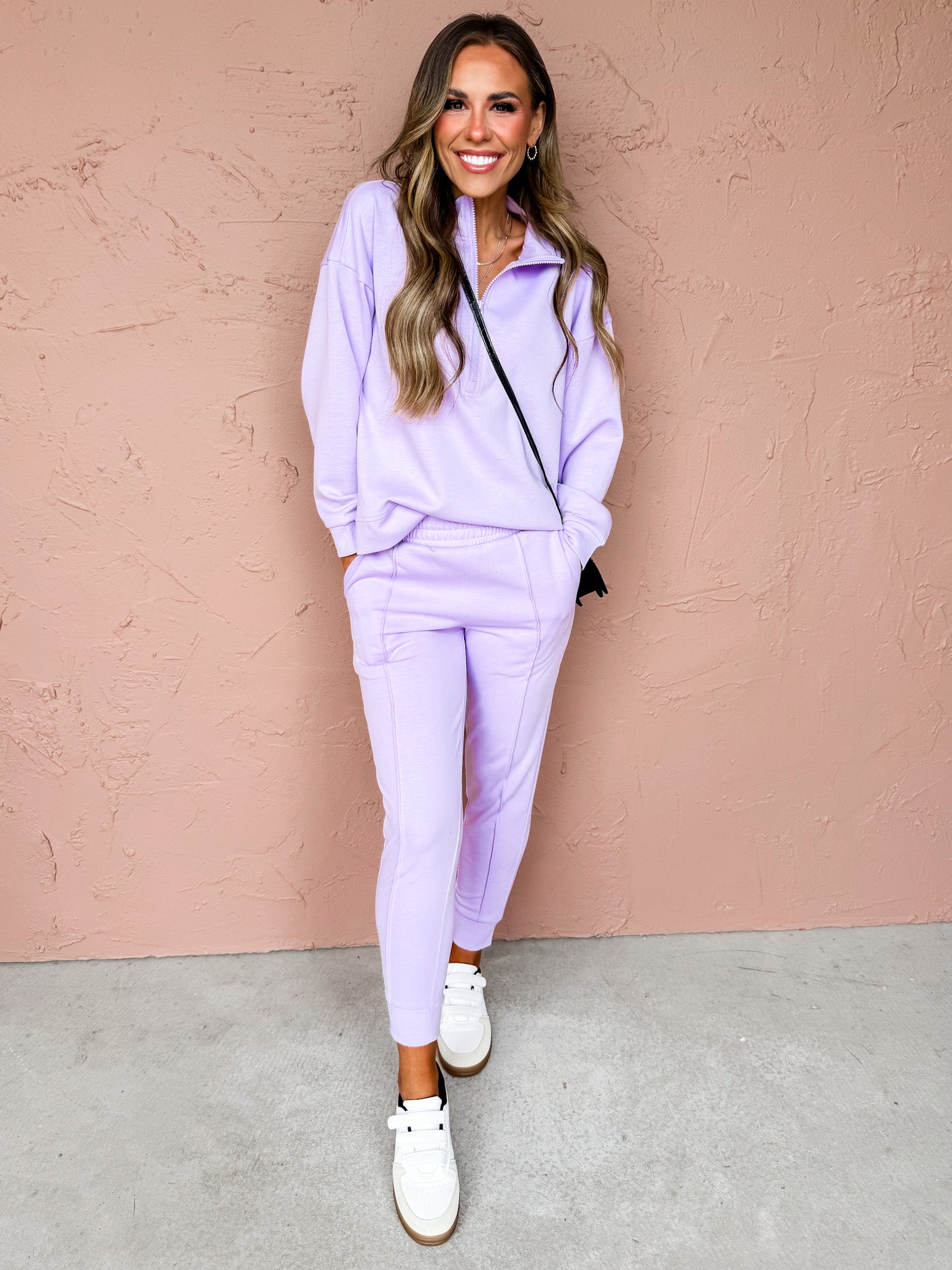 Elan Scuba Pullover And Jogger Set-Lilac