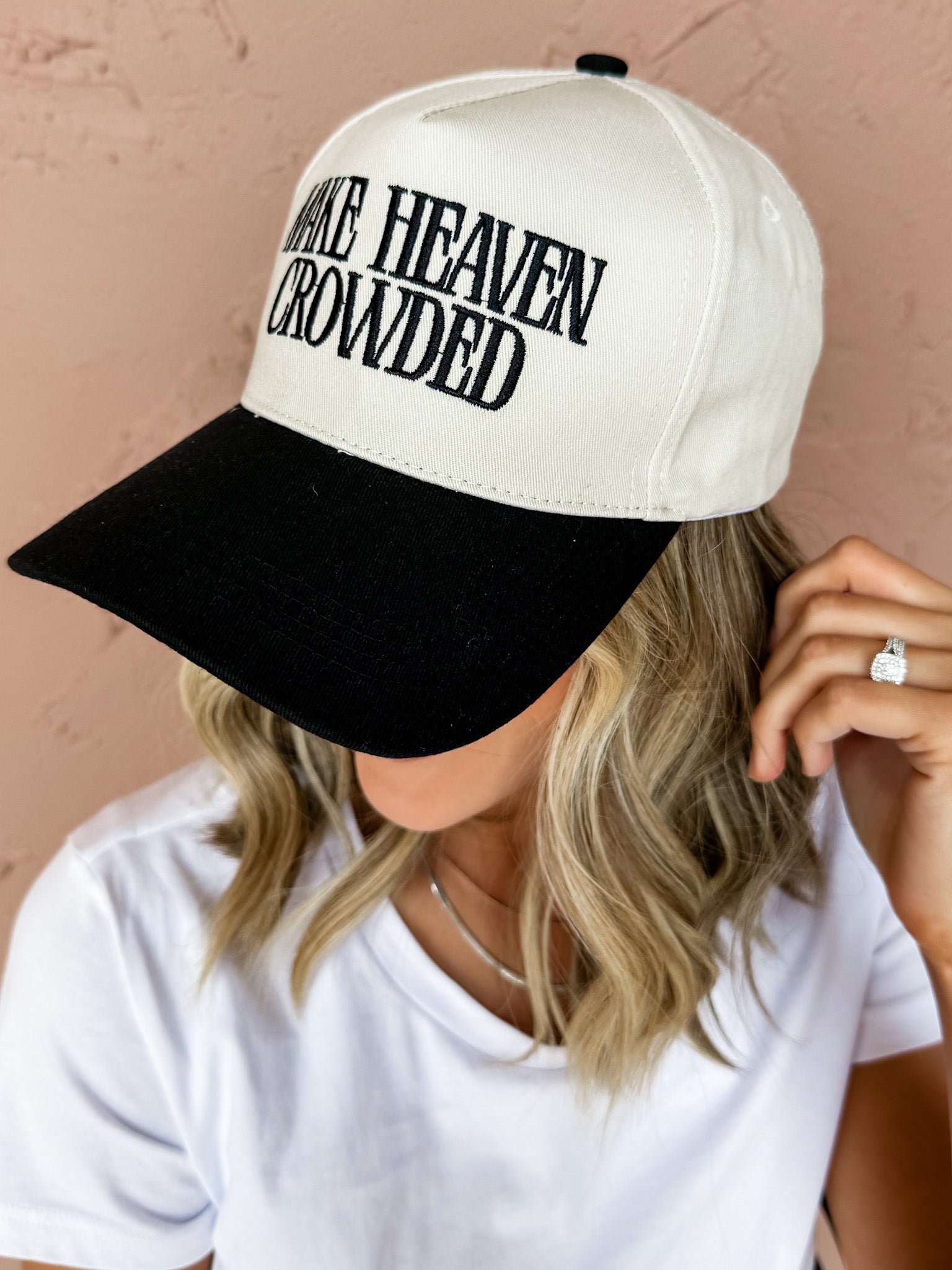Make Heaven Crowded Two Tone Hat-Black
