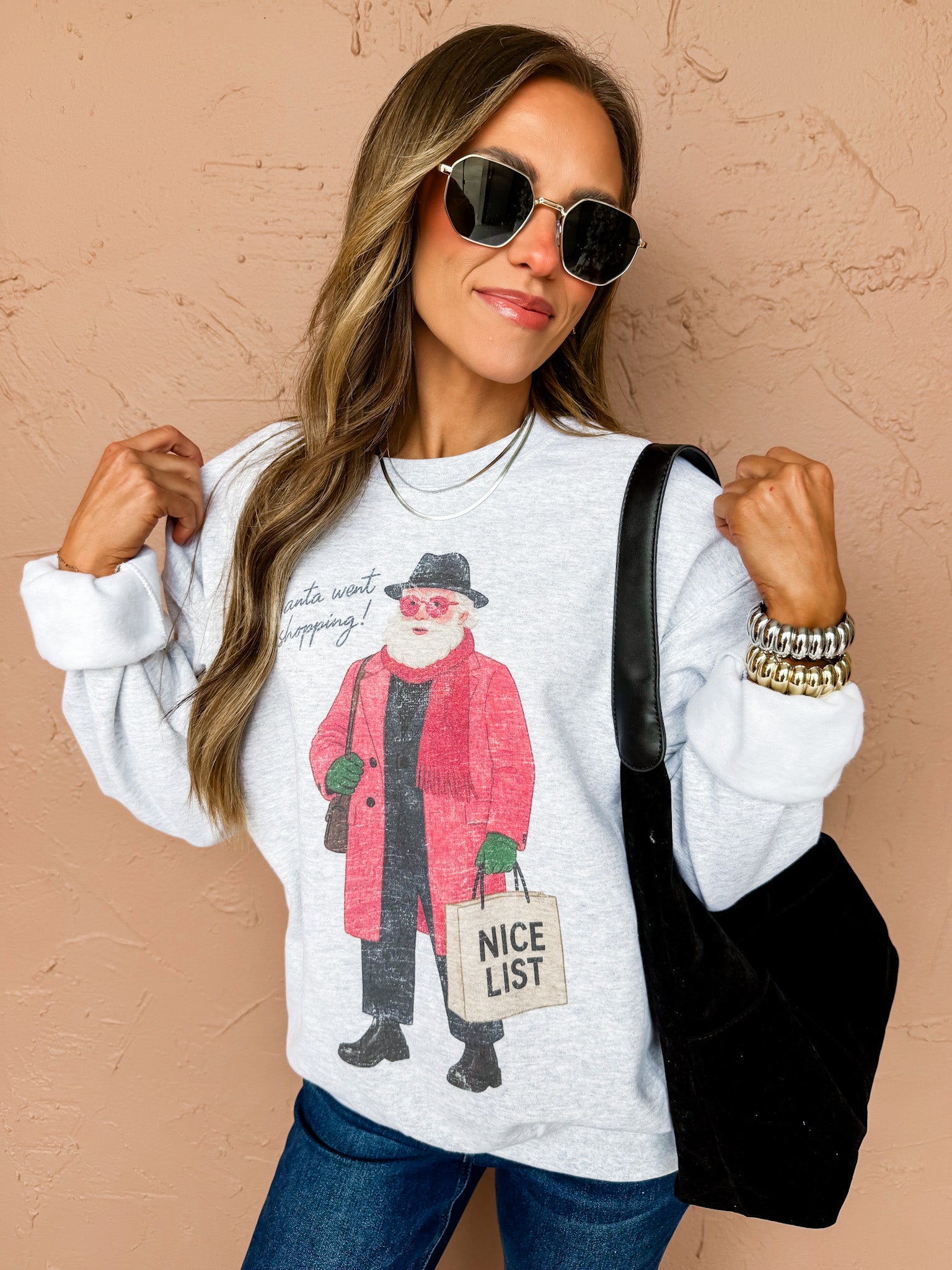 Santa Went Shopping Graphic Sweatshirt