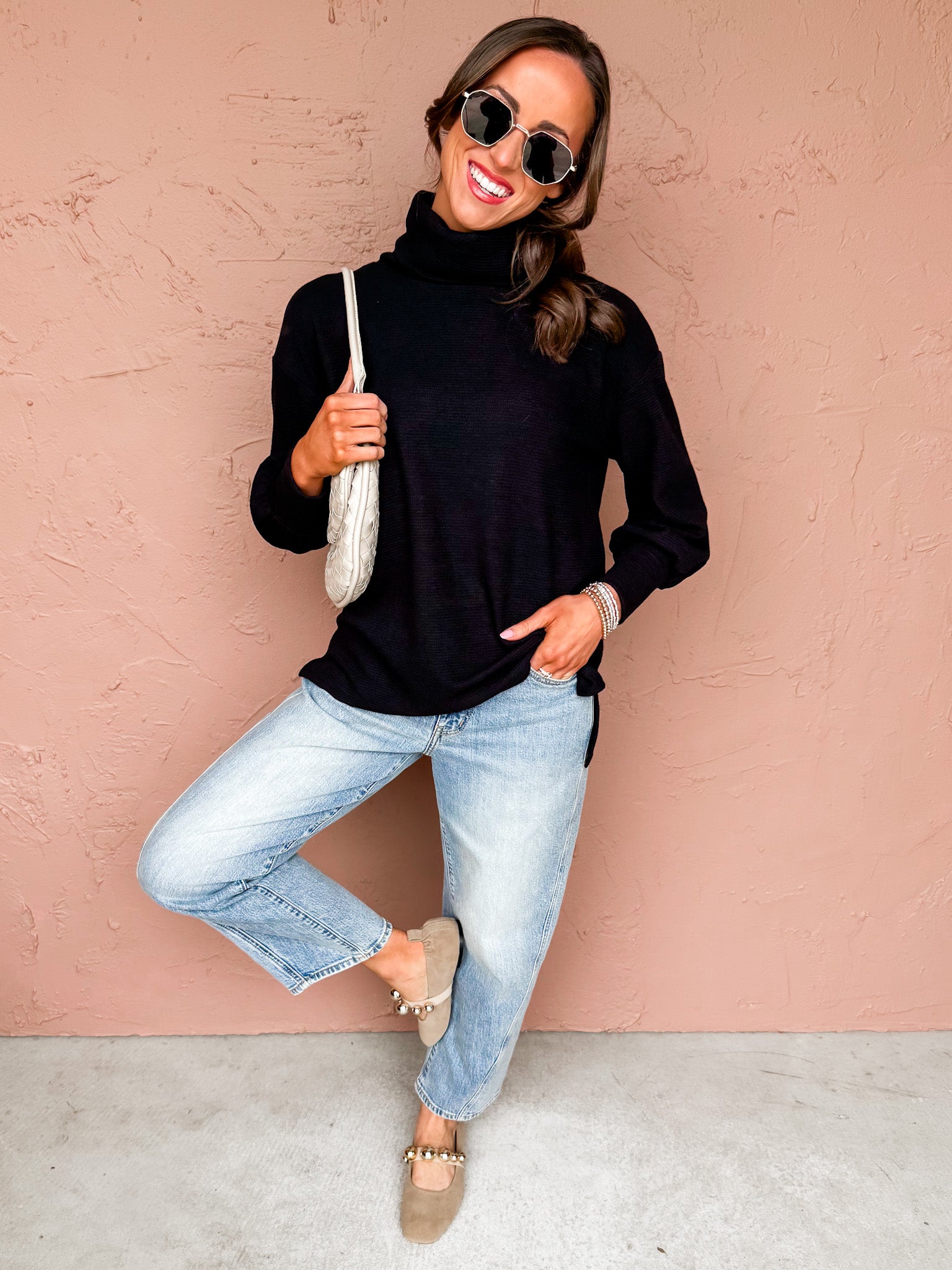 Gianna Turtle Neck Sweater-Black