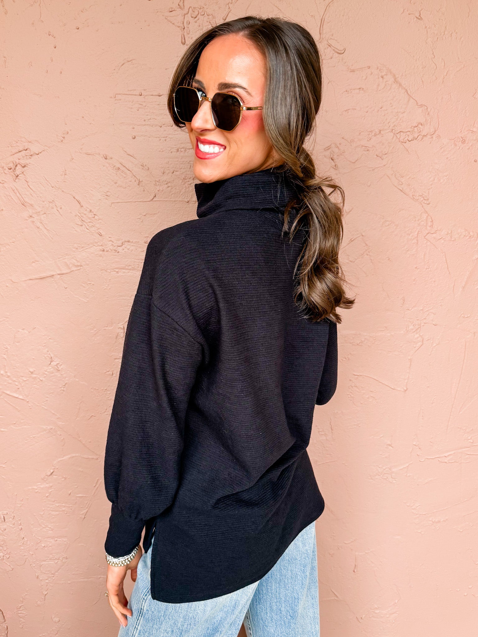 Gianna Turtle Neck Sweater-Black