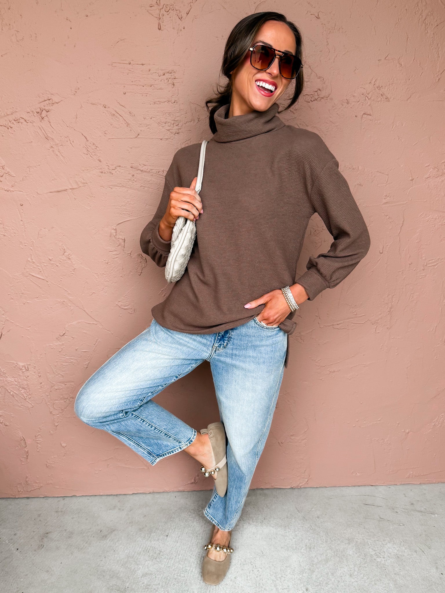 Gianna Turtle Neck Sweater-Mocha