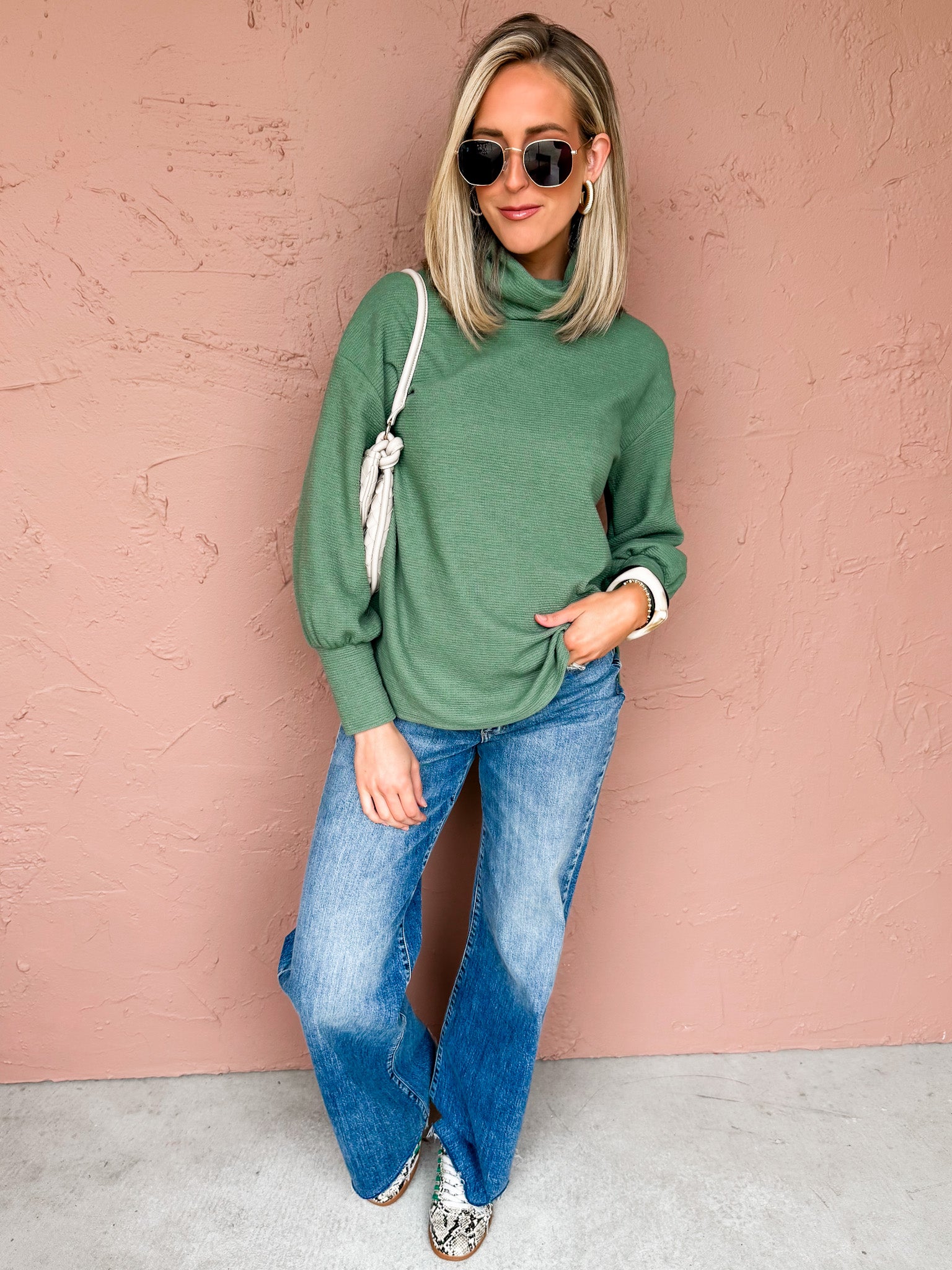 Gianna Turtle Neck Sweater-Olive