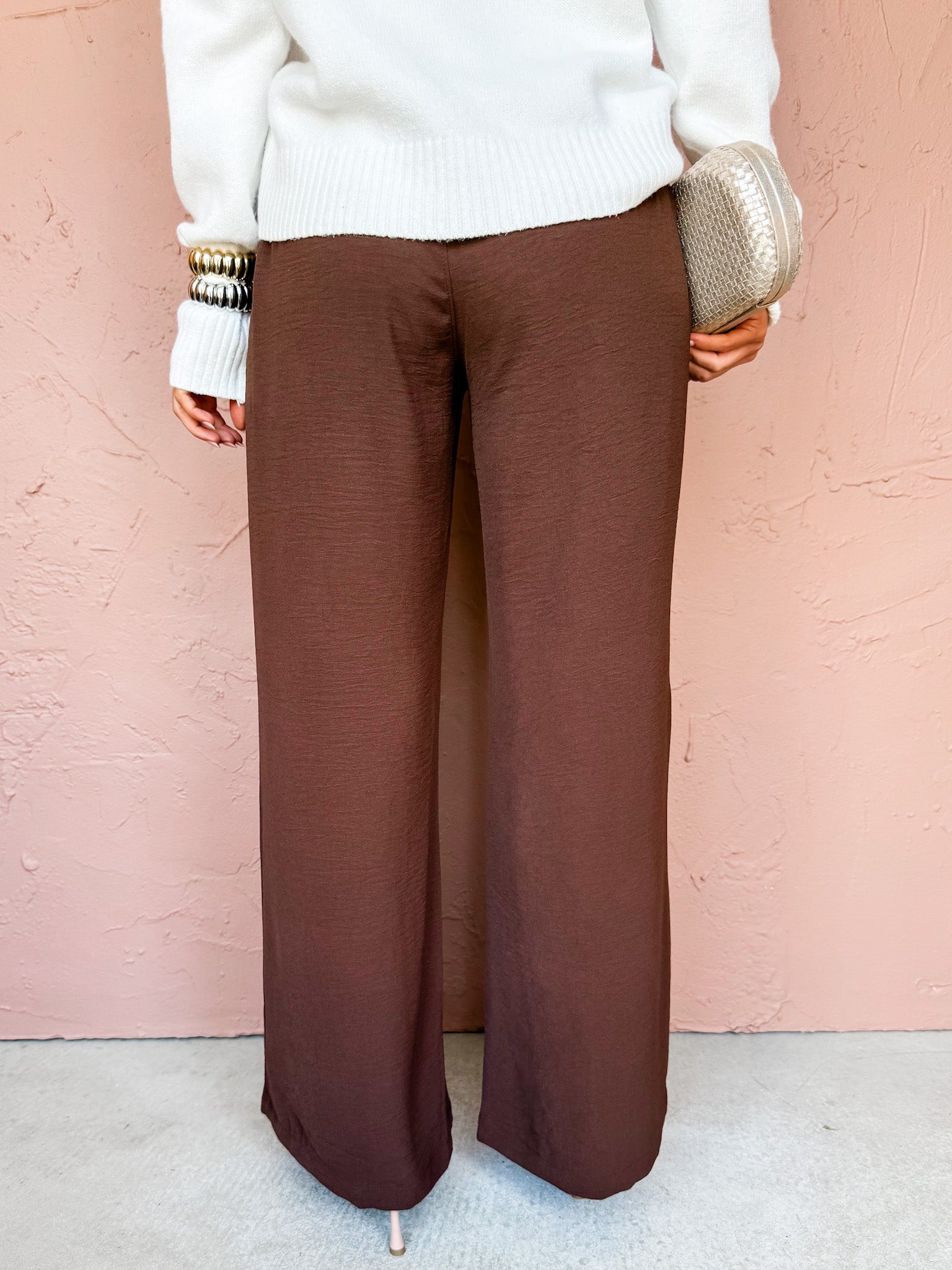Office Fav Pleated Pants-Brown