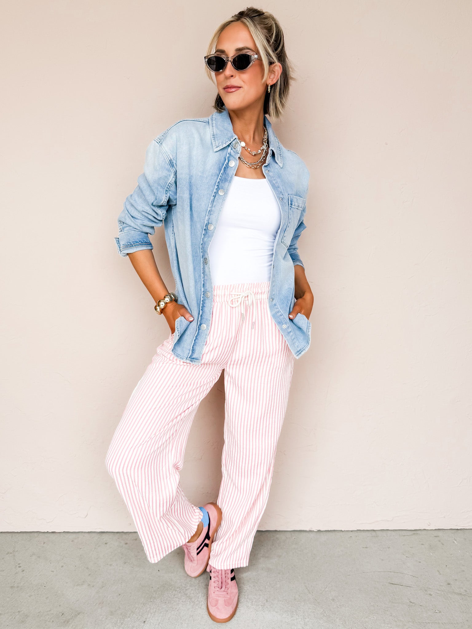 The Savannah Drawstring Pants-Pink