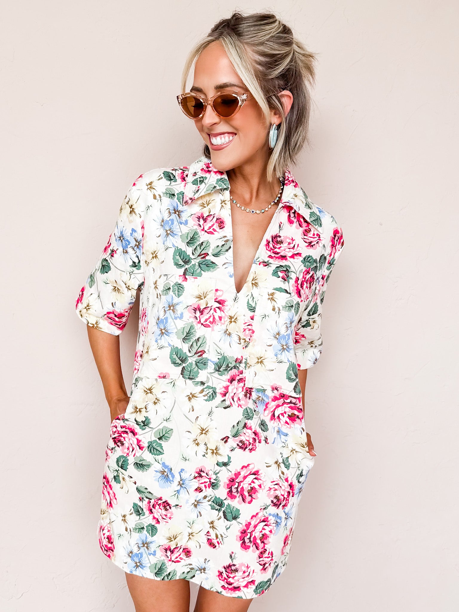 Ashley Floral Collared Dress