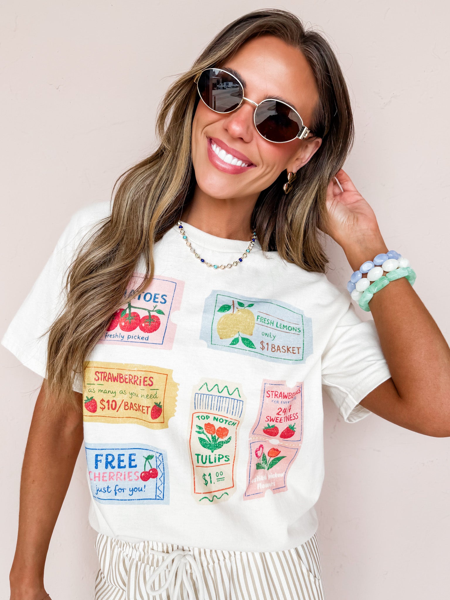Farmers Market Tickets Oversized Graphic Tee