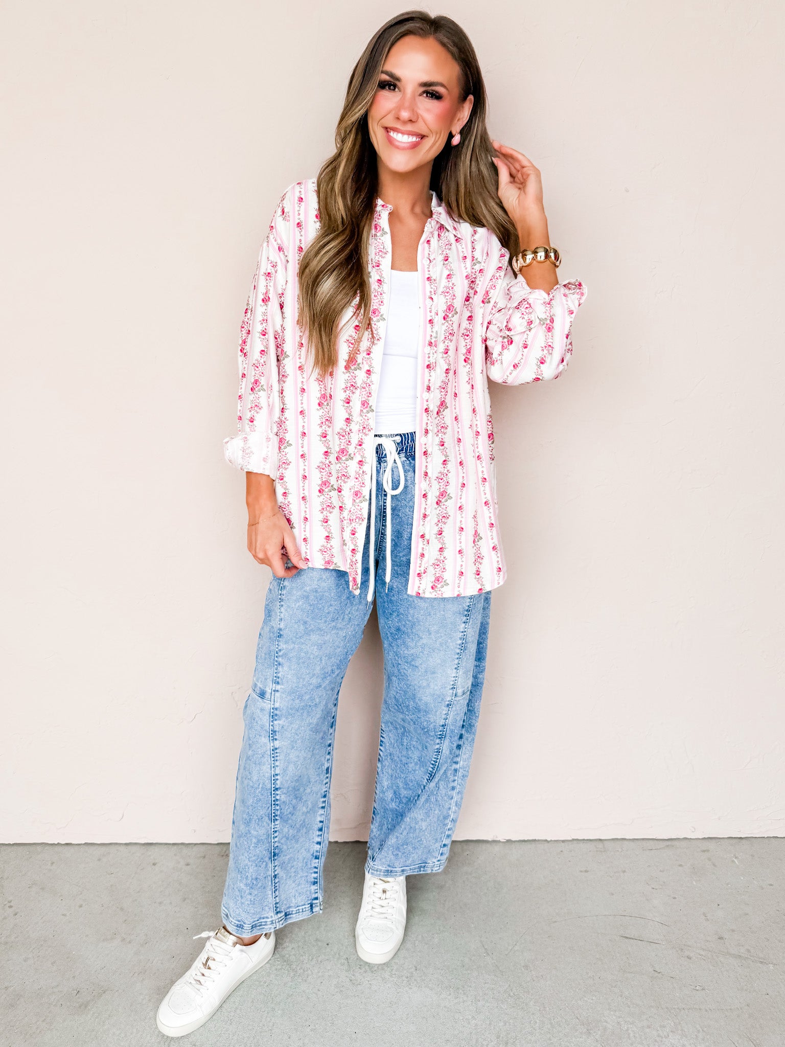 Lauren Floral Button Front Top