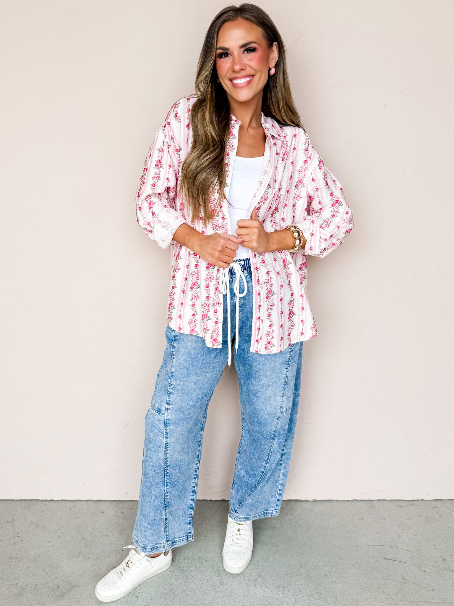 Lauren Floral Button Front Top