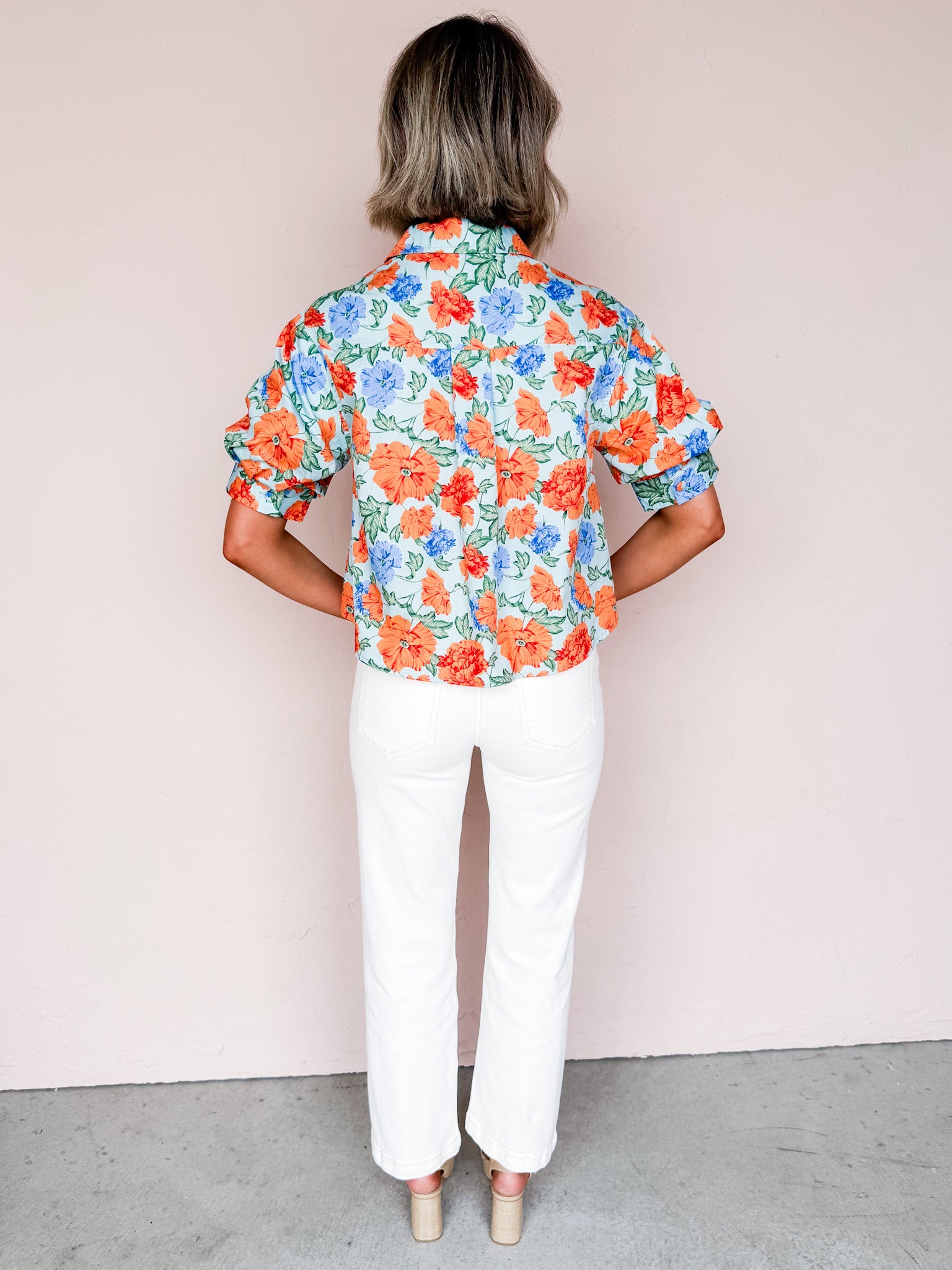 Mollie Floral Button Front Top