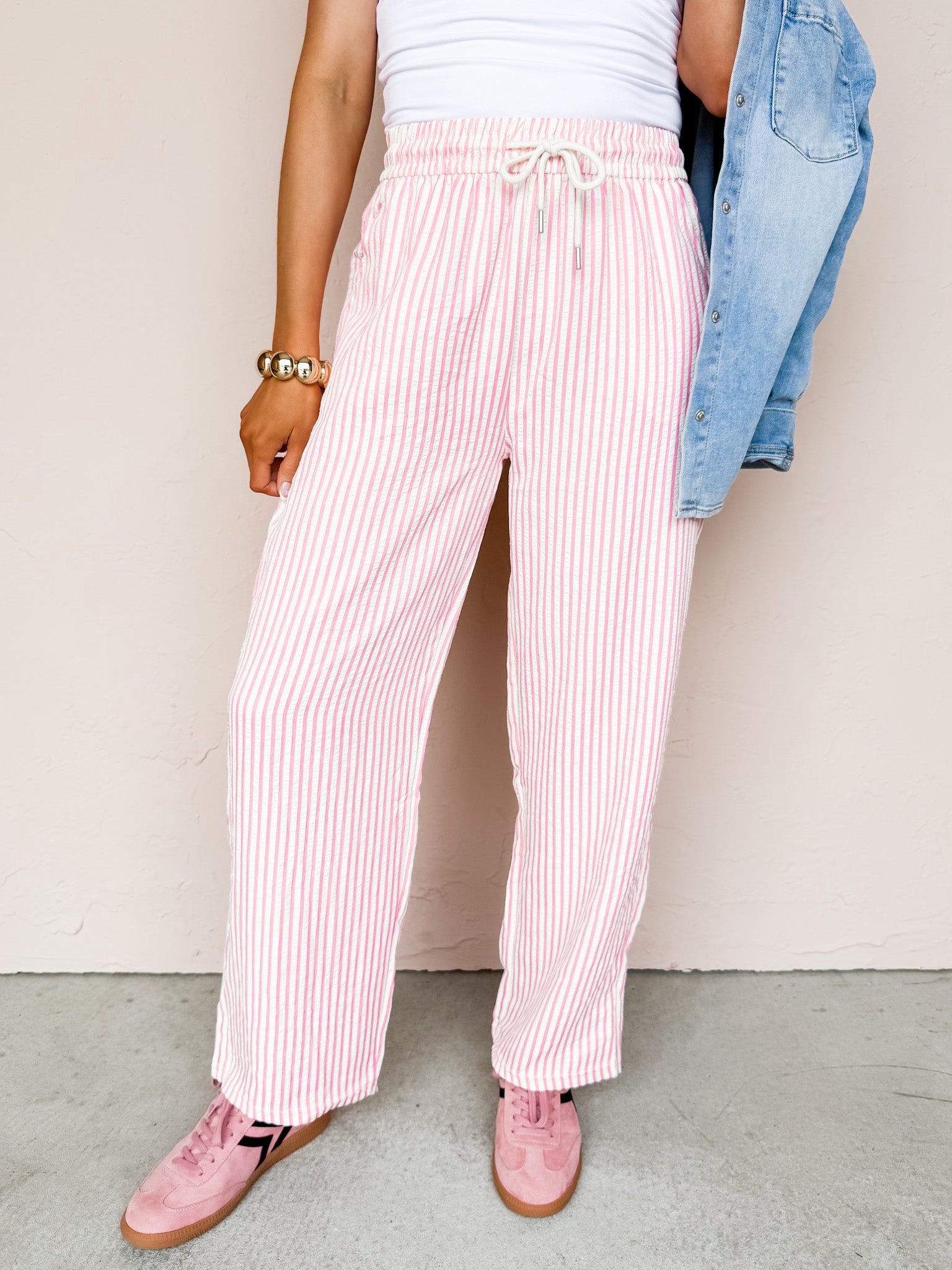 The Savannah Drawstring Pants-Pink