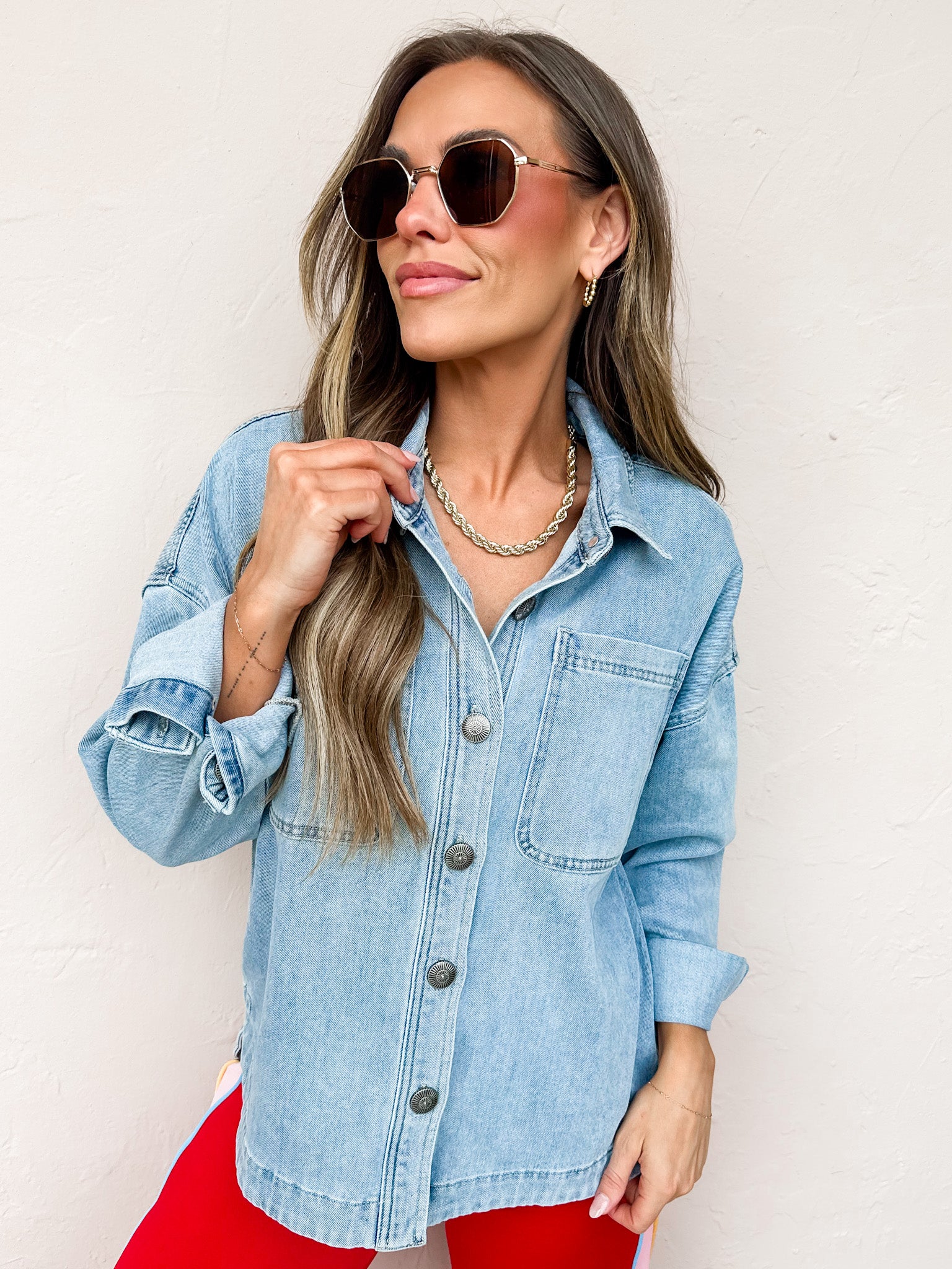 The Kyle Washed Denim Shacket