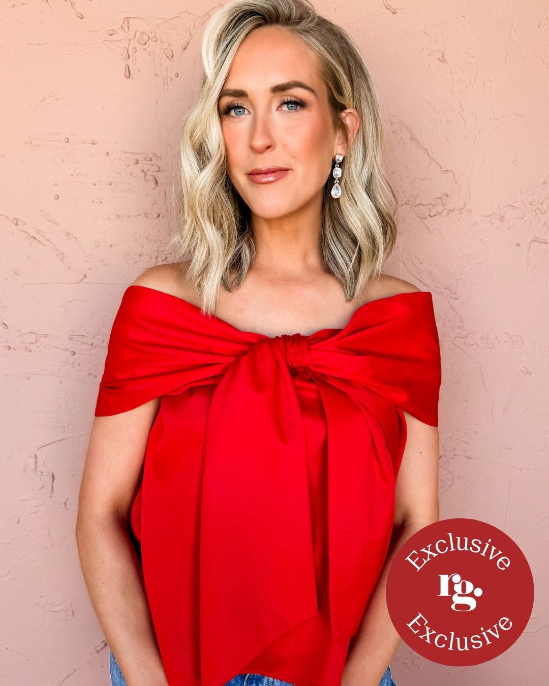 Bowed Beauty Off The Shoulder Top-Red