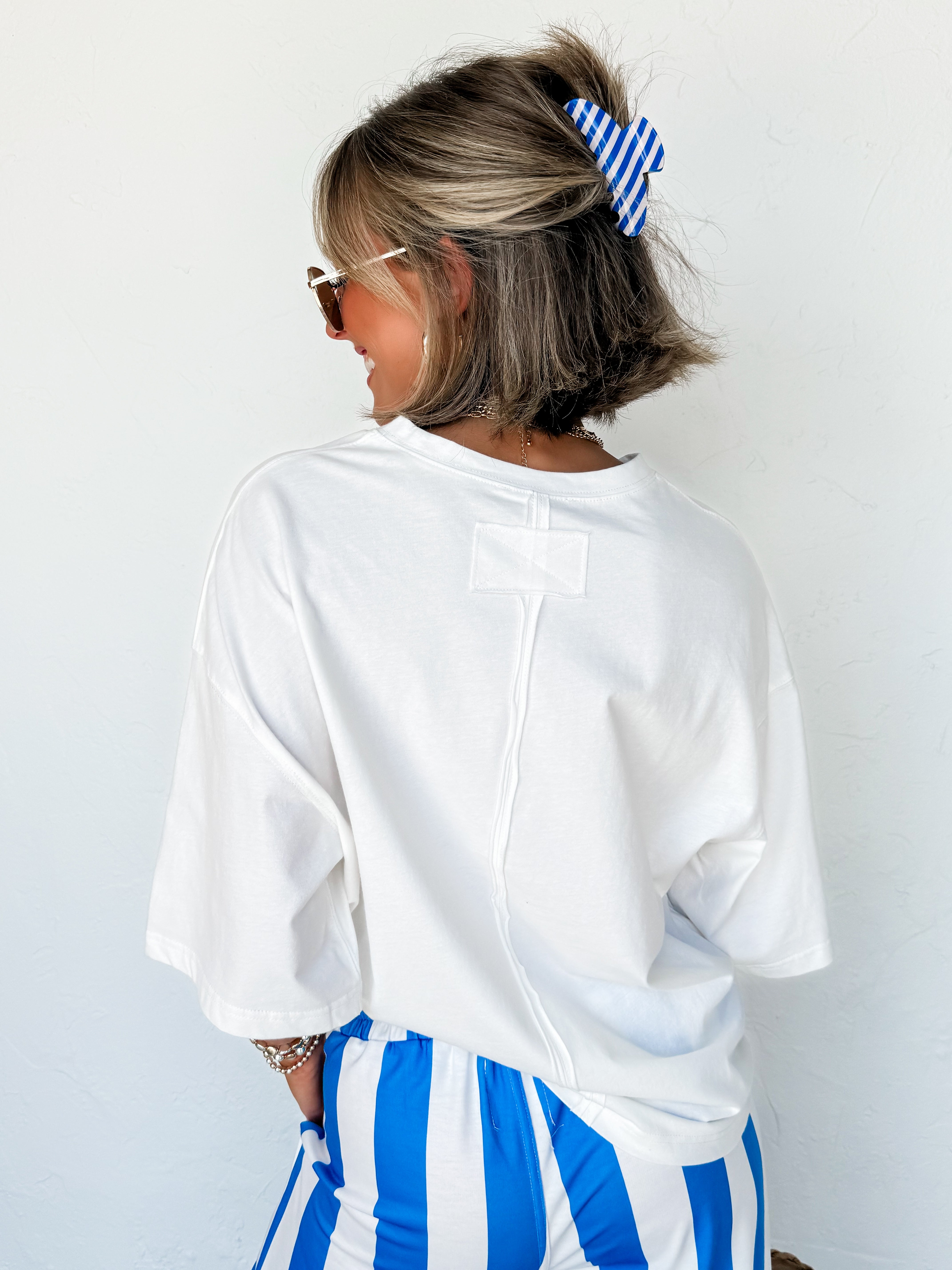 Alania Oversized Boxy Tee-White