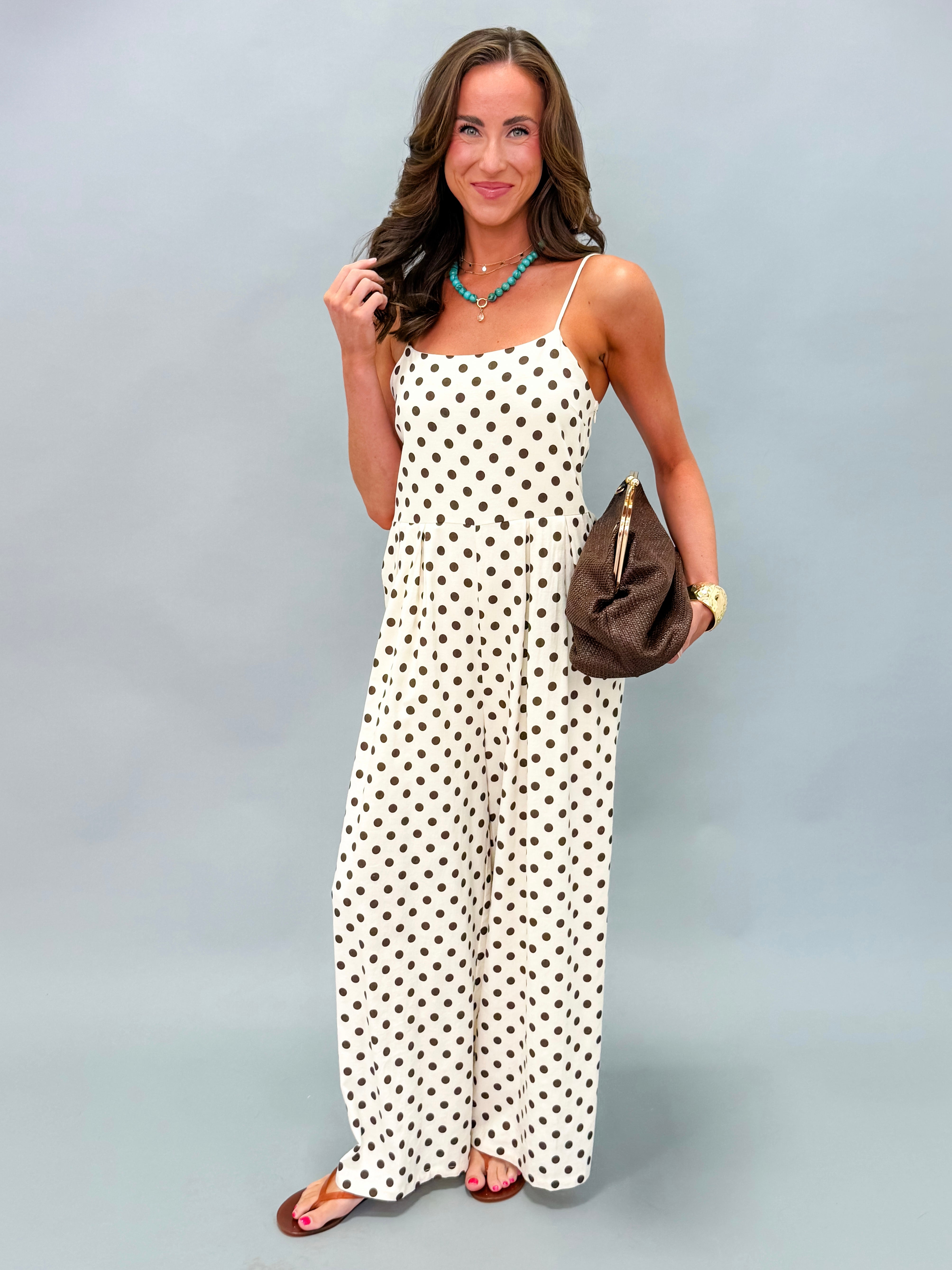 Aliza Polka Dot Wide Leg Jumpsuit