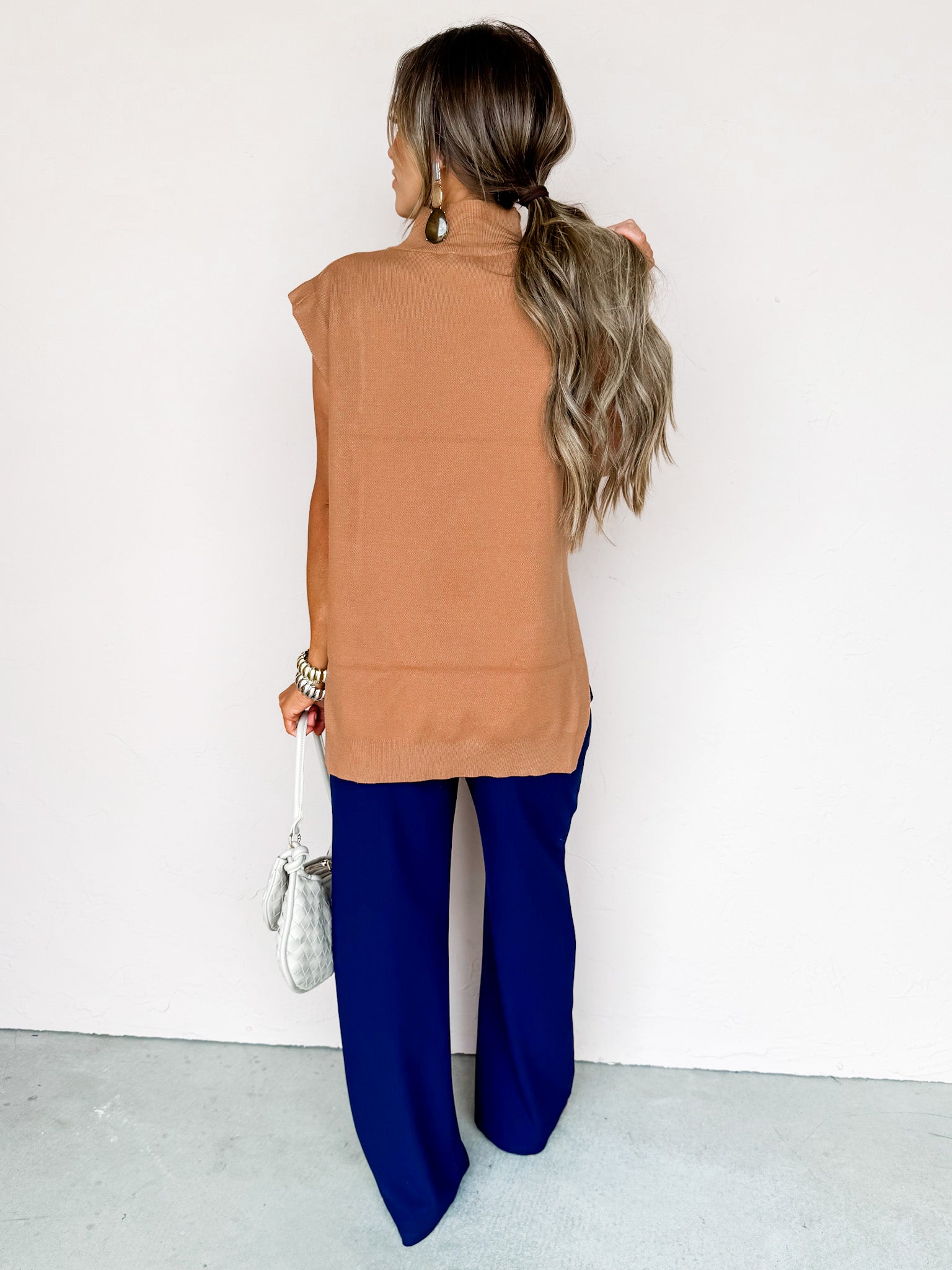 Already On It High Low Sweater-Camel