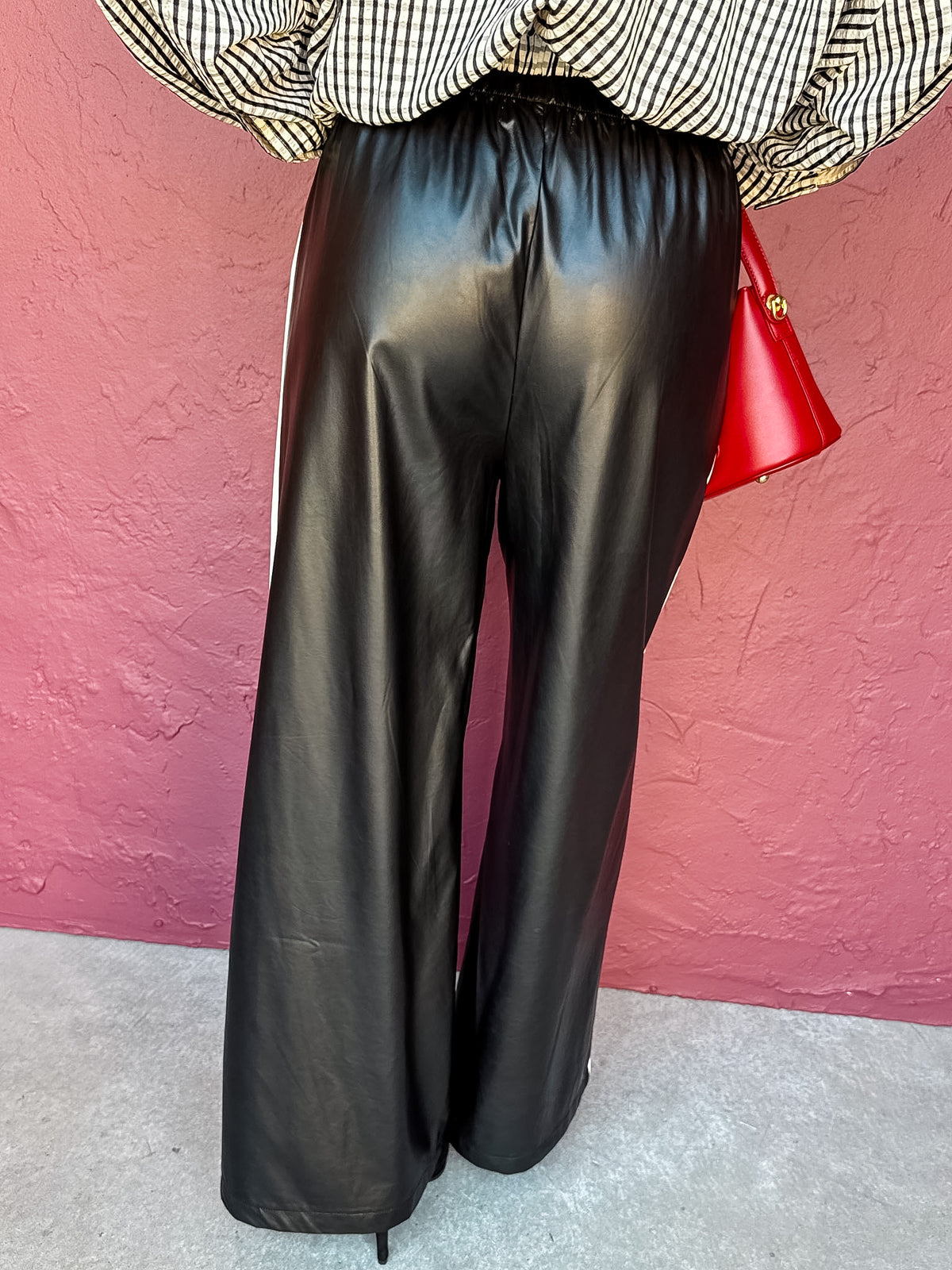 Amaya Faux Leather Track Pants