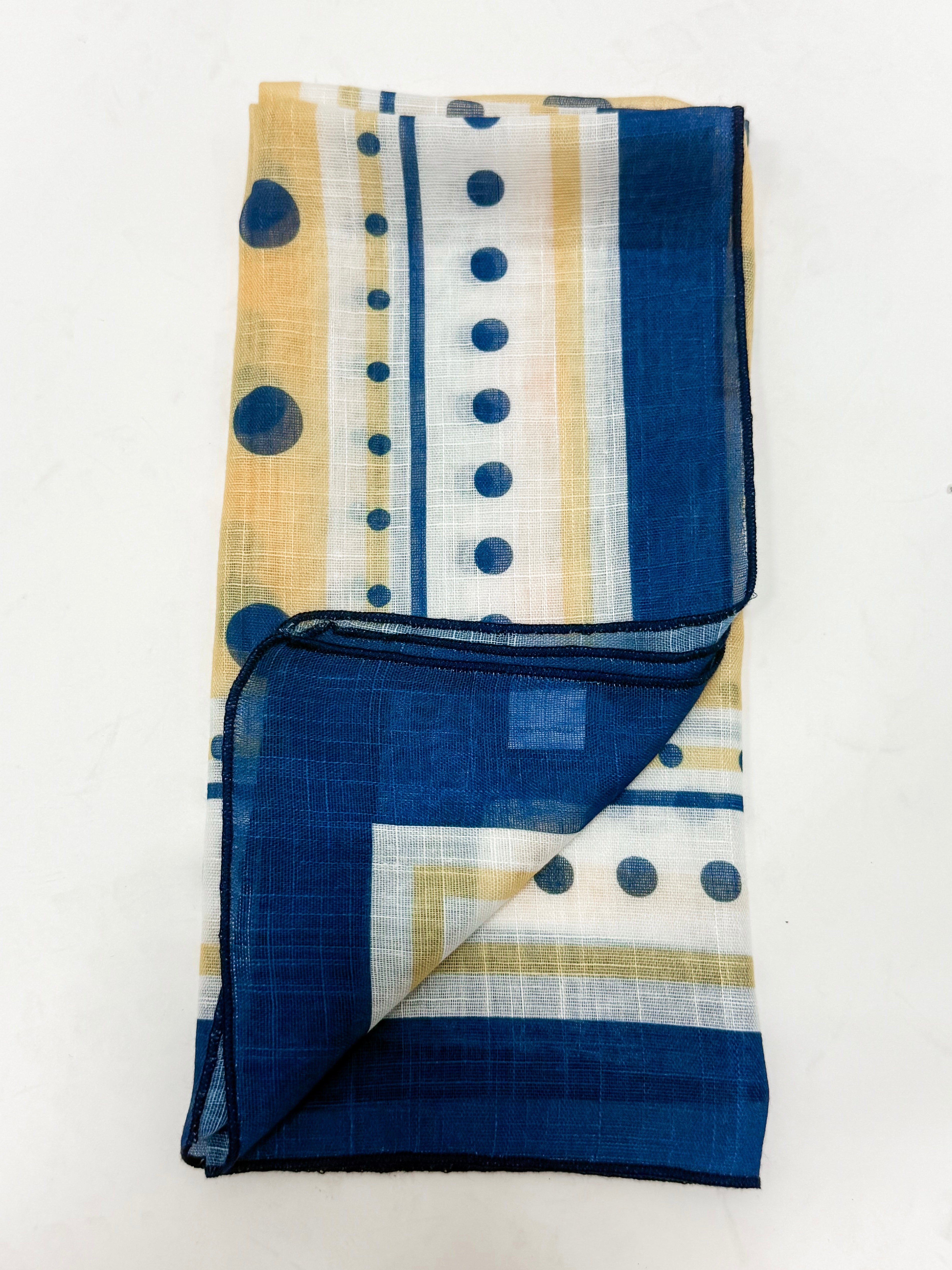 Annaka Navy Polka Dot Scarf