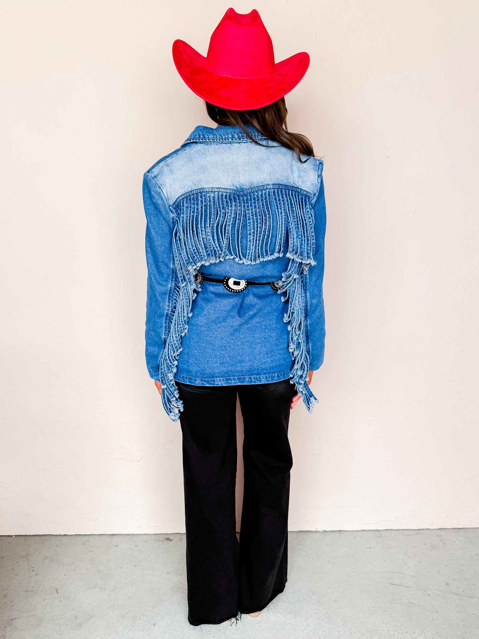 Annie Fringed Denim Blazer